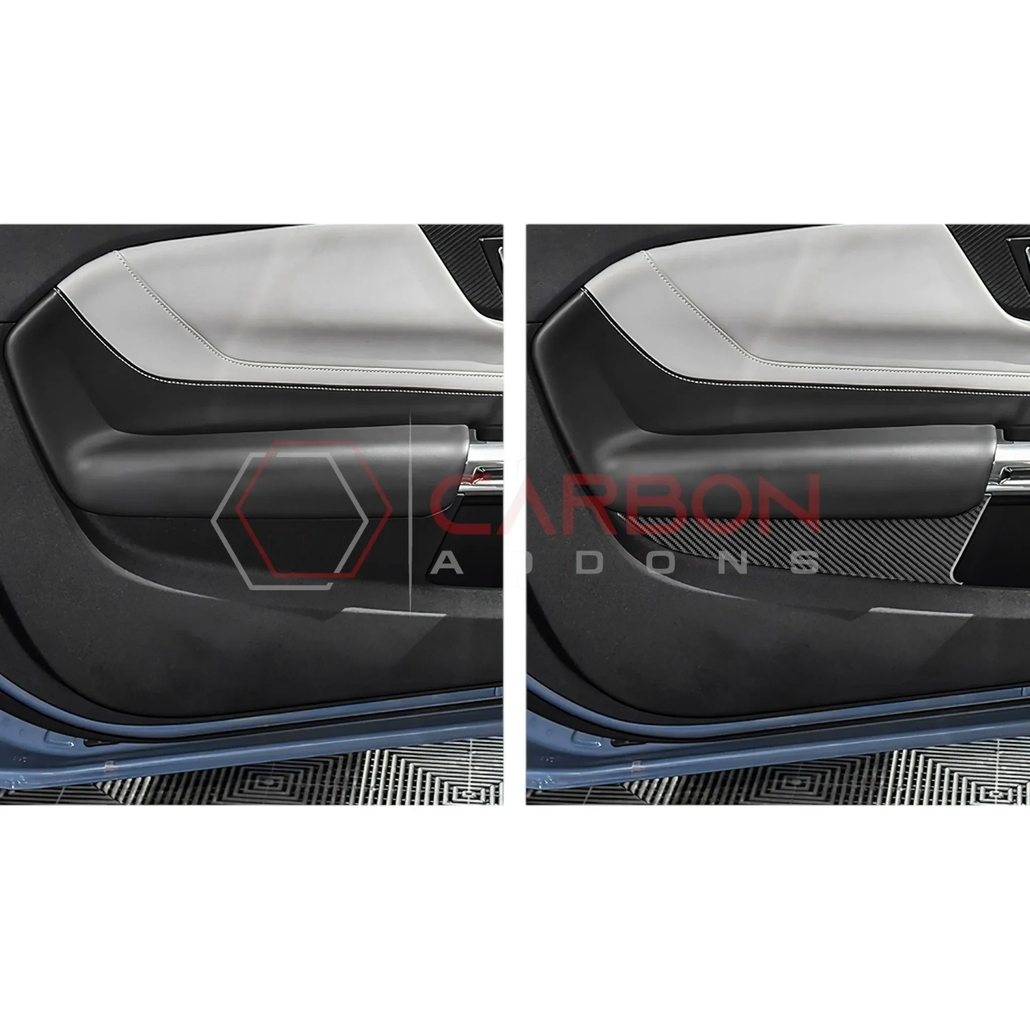 Real Carbon Fiber Lower Door Panel Trim Overlay for 2024+ Ford Mustang