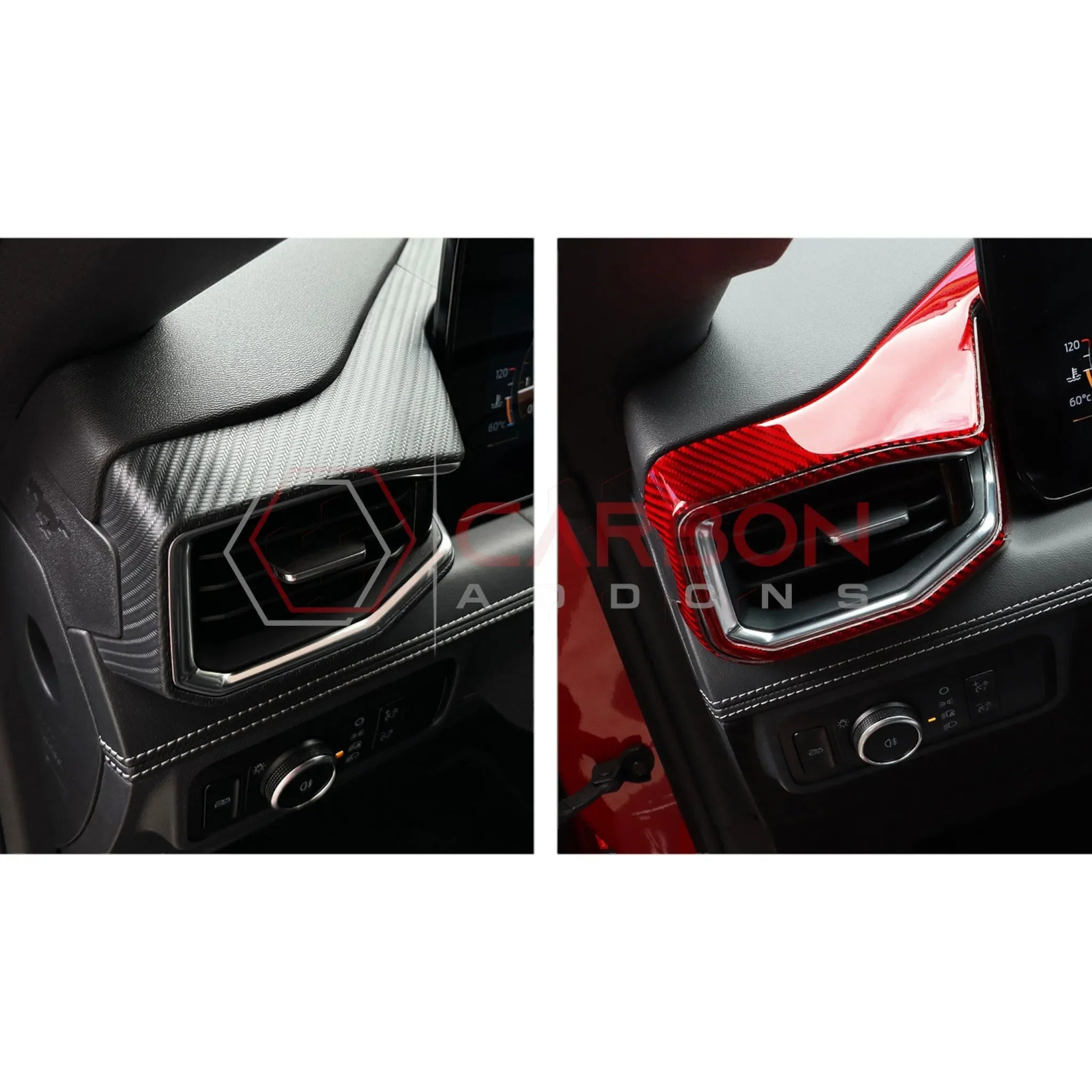 Real Carbon Fiber Driver Side Dashboard Trim Overlays for 2024+ Ford Mustang