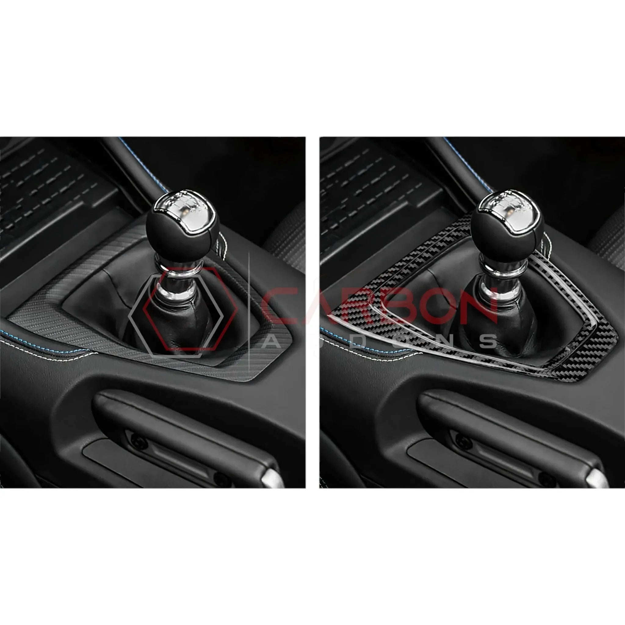 Real Carbon Fiber Gear Shifter Trim Overlay for 2024+ Ford Mustang