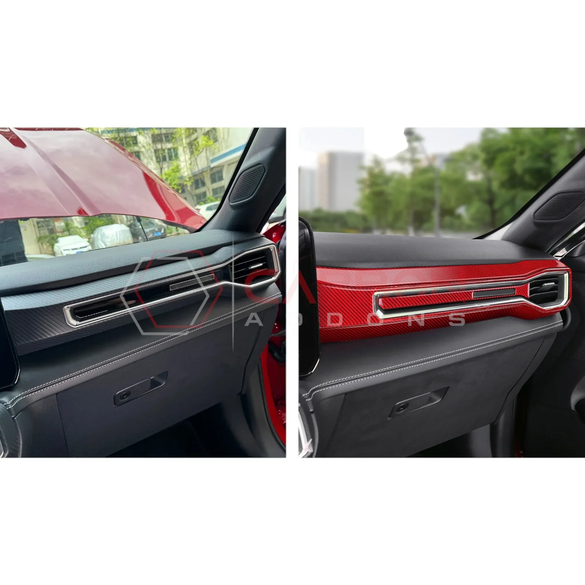 Real Carbon Fiber Passenger Side Dashboard Trim Overlays for 2024+ Ford Mustang