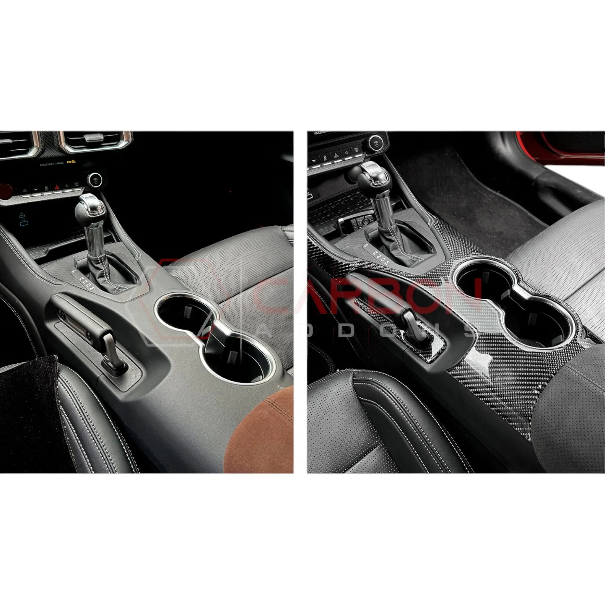 Real Carbon Fiber Center Console Overlay for 2024+ Ford Mustang