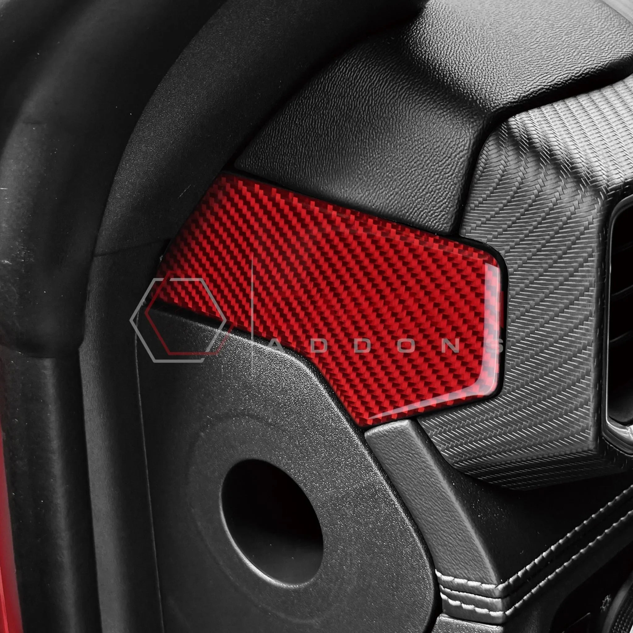 Real Carbon Fiber Upper Dashboard Side Panel Trim Overlay for 2024+ Ford Mustang