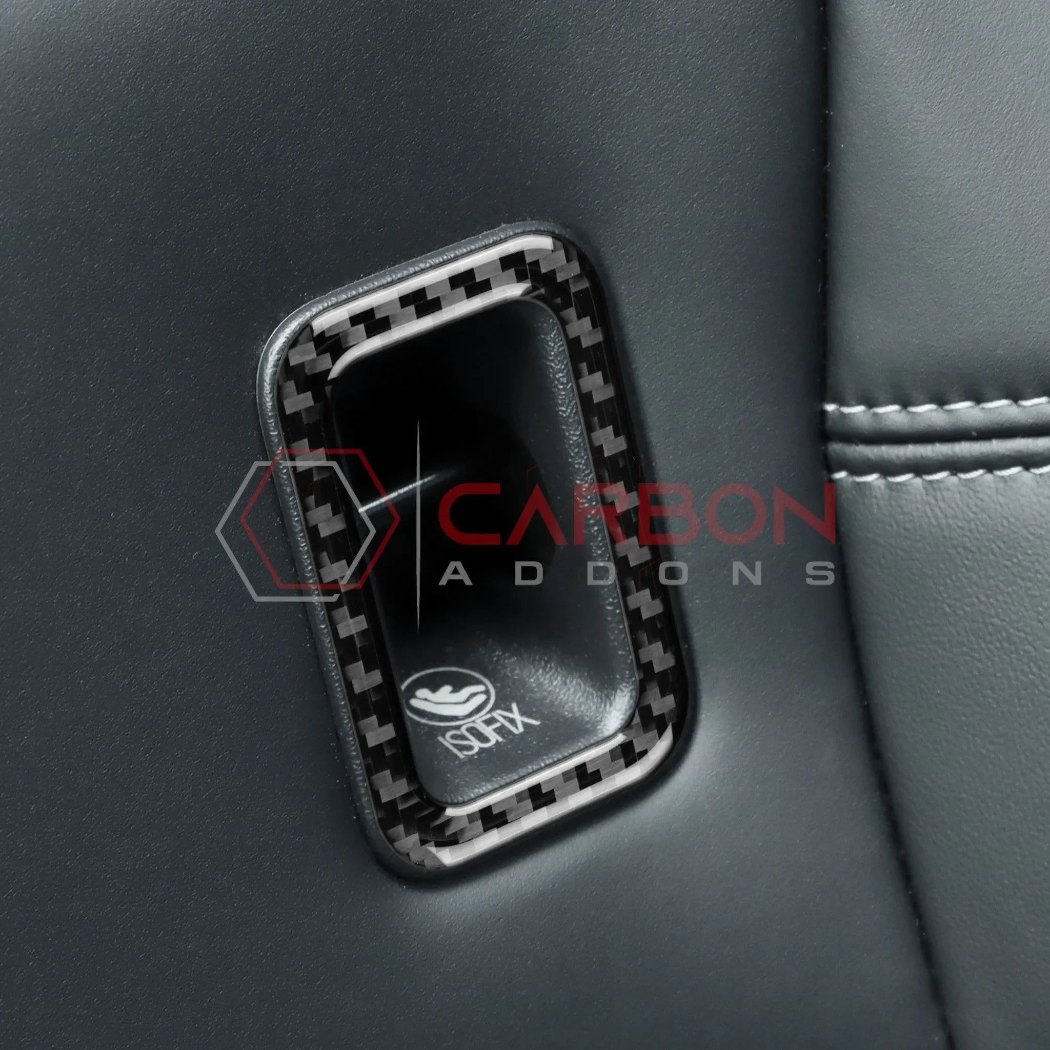 Real Carbon Fiber Rear Child Seat Anchor Trim Overlay for 2024+ Ford Mustang