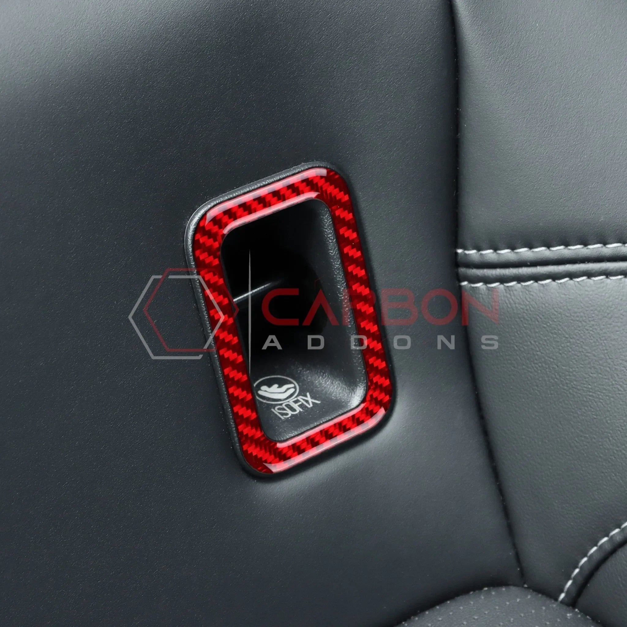Real Carbon Fiber Rear Child Seat Anchor Trim Overlay for 2024+ Ford Mustang