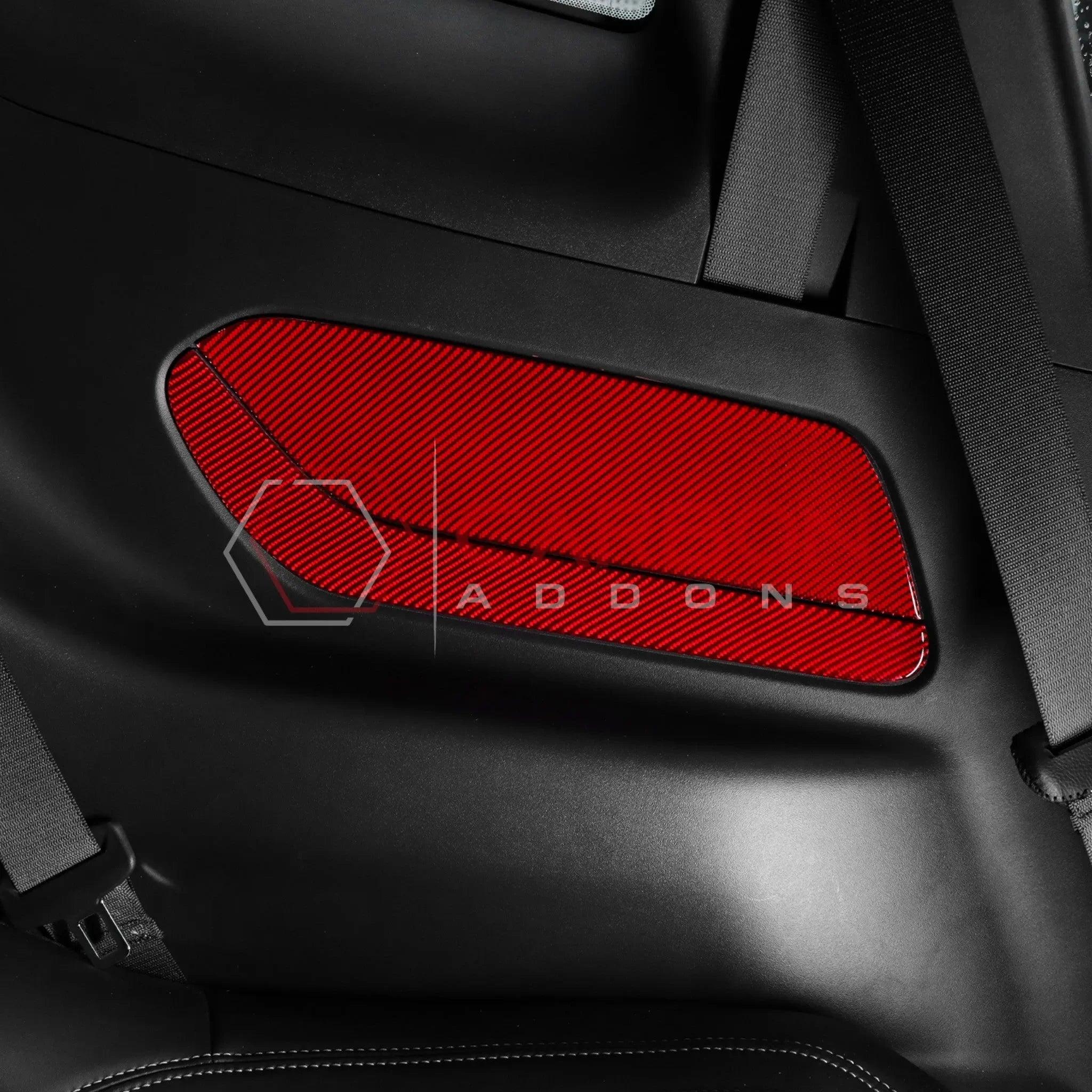Real Carbon Fiber Rear Seat Side Panel Overlays for 2024+ Ford Mustang