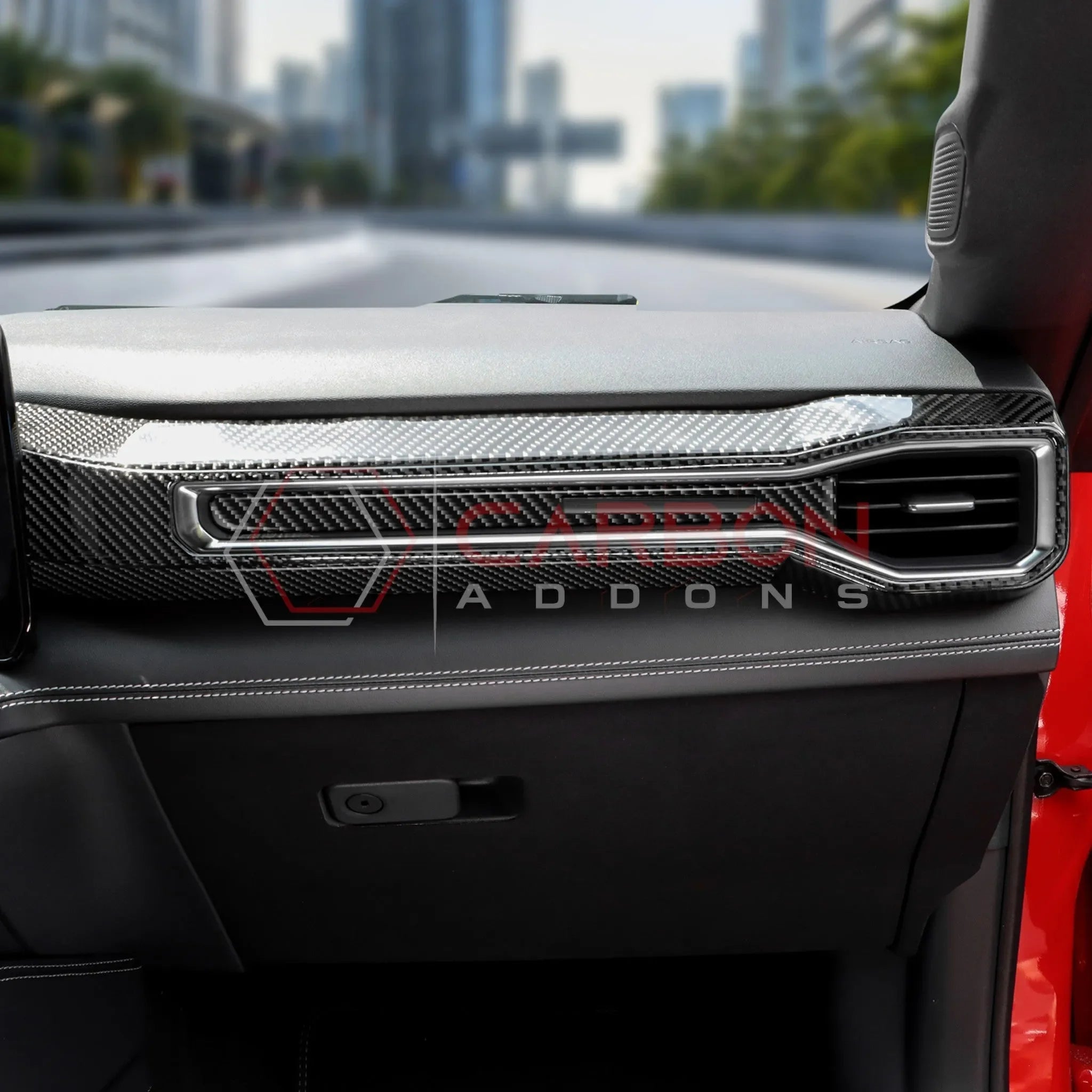 Real Carbon Fiber Passenger Side Dashboard Trim Overlays for 2024+ Ford Mustang