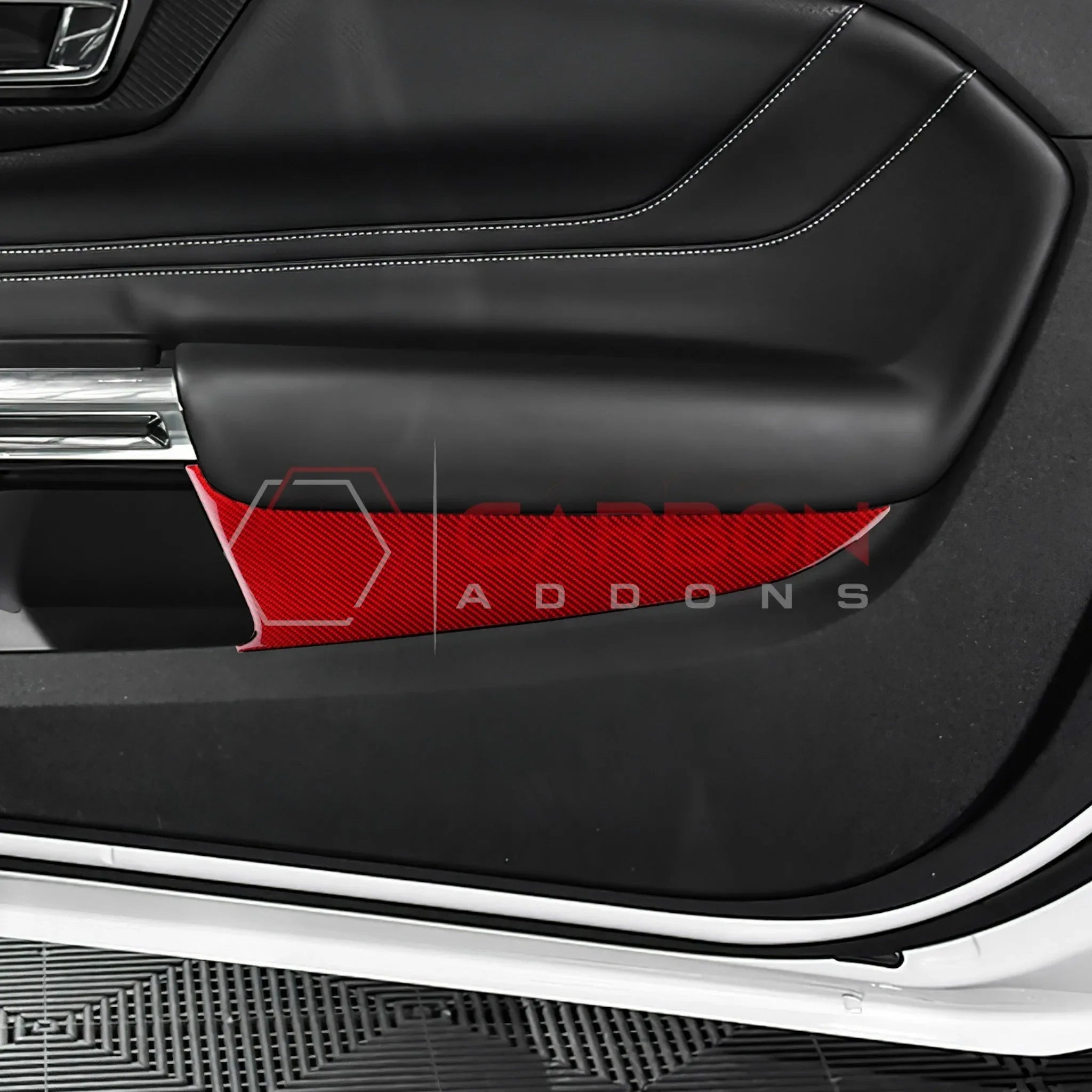 Real Carbon Fiber Lower Door Panel Trim Overlay for 2024+ Ford Mustang