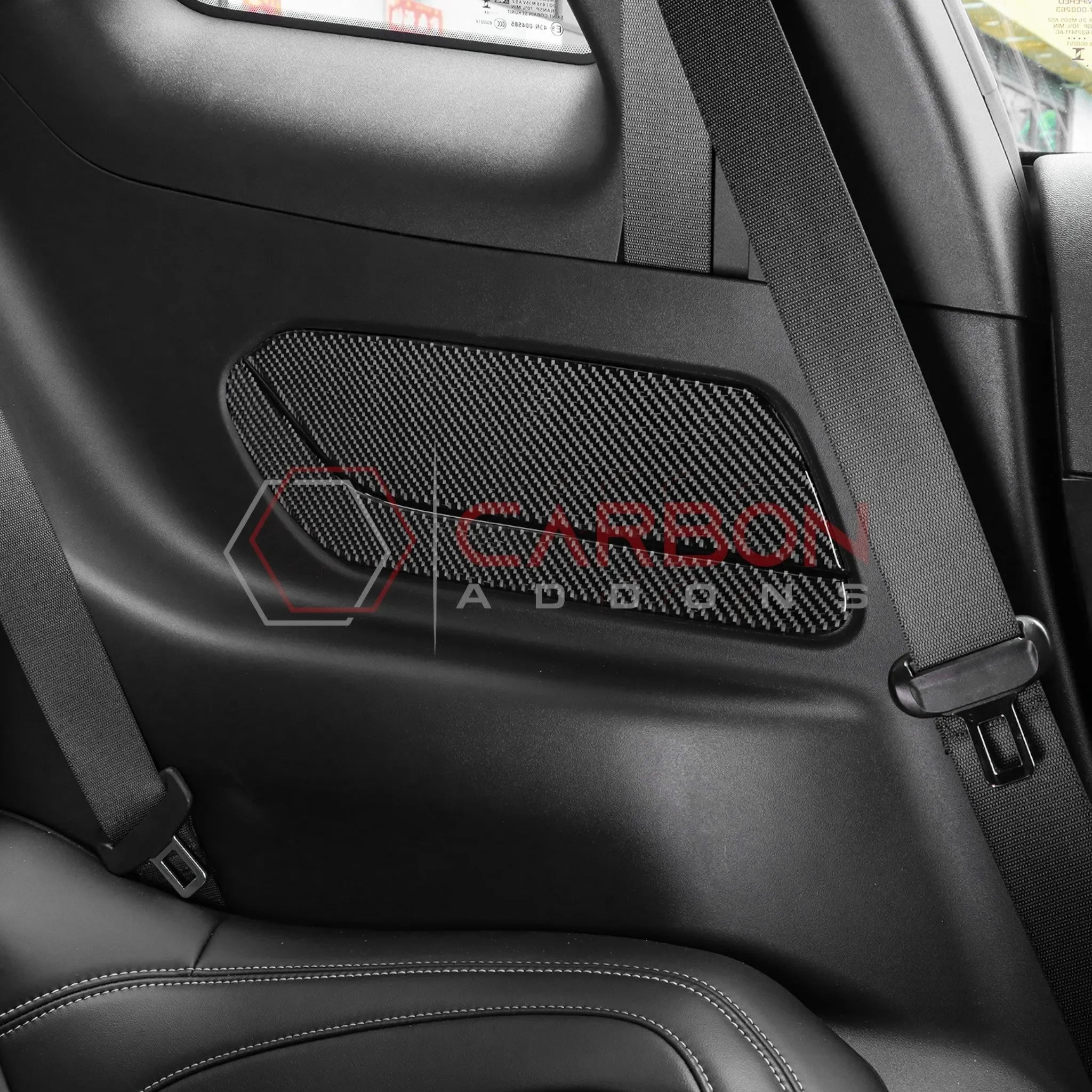 Real Carbon Fiber Rear Seat Side Panel Overlays for 2024+ Ford Mustang