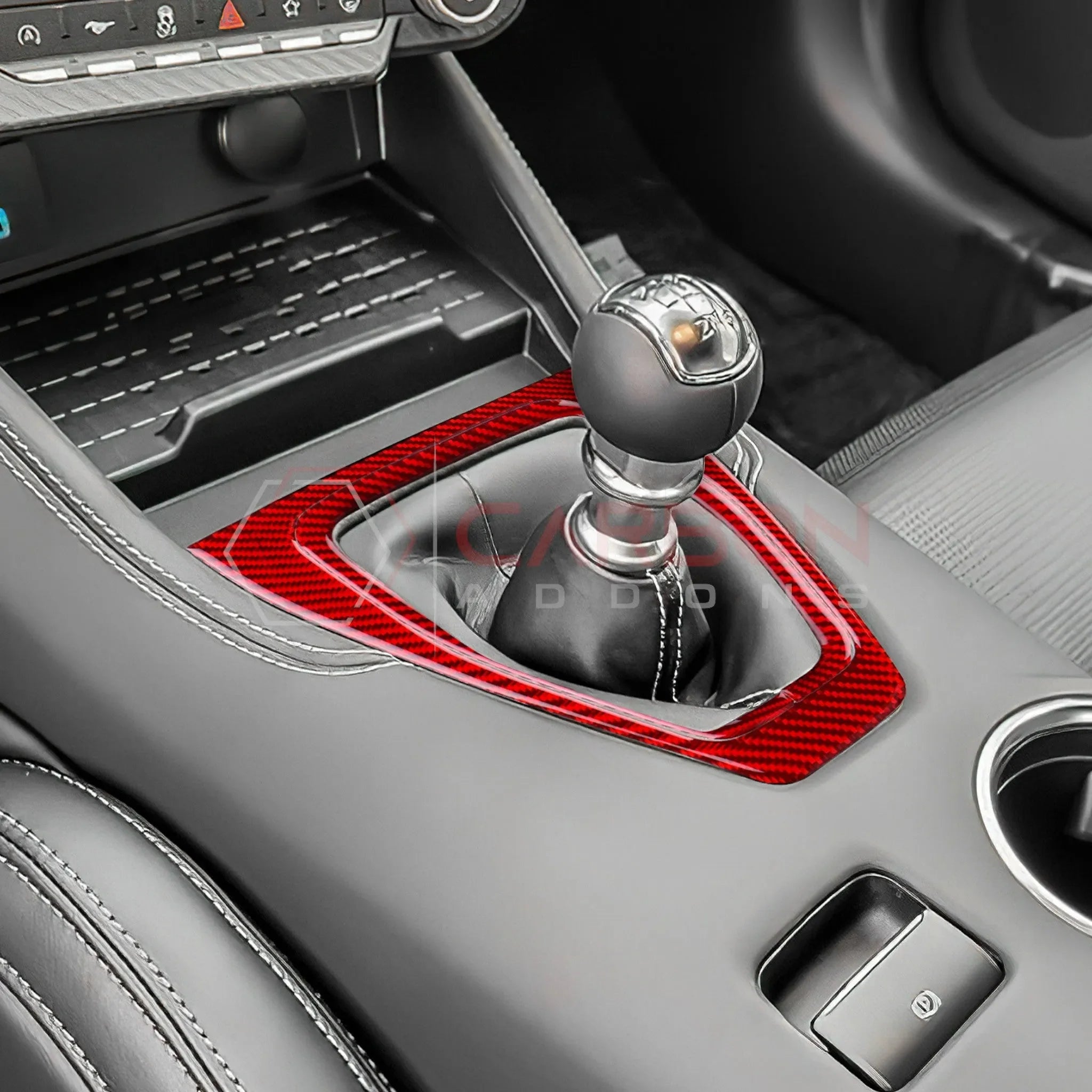 Real Carbon Fiber Gear Shifter Trim Overlay for 2024+ Ford Mustang