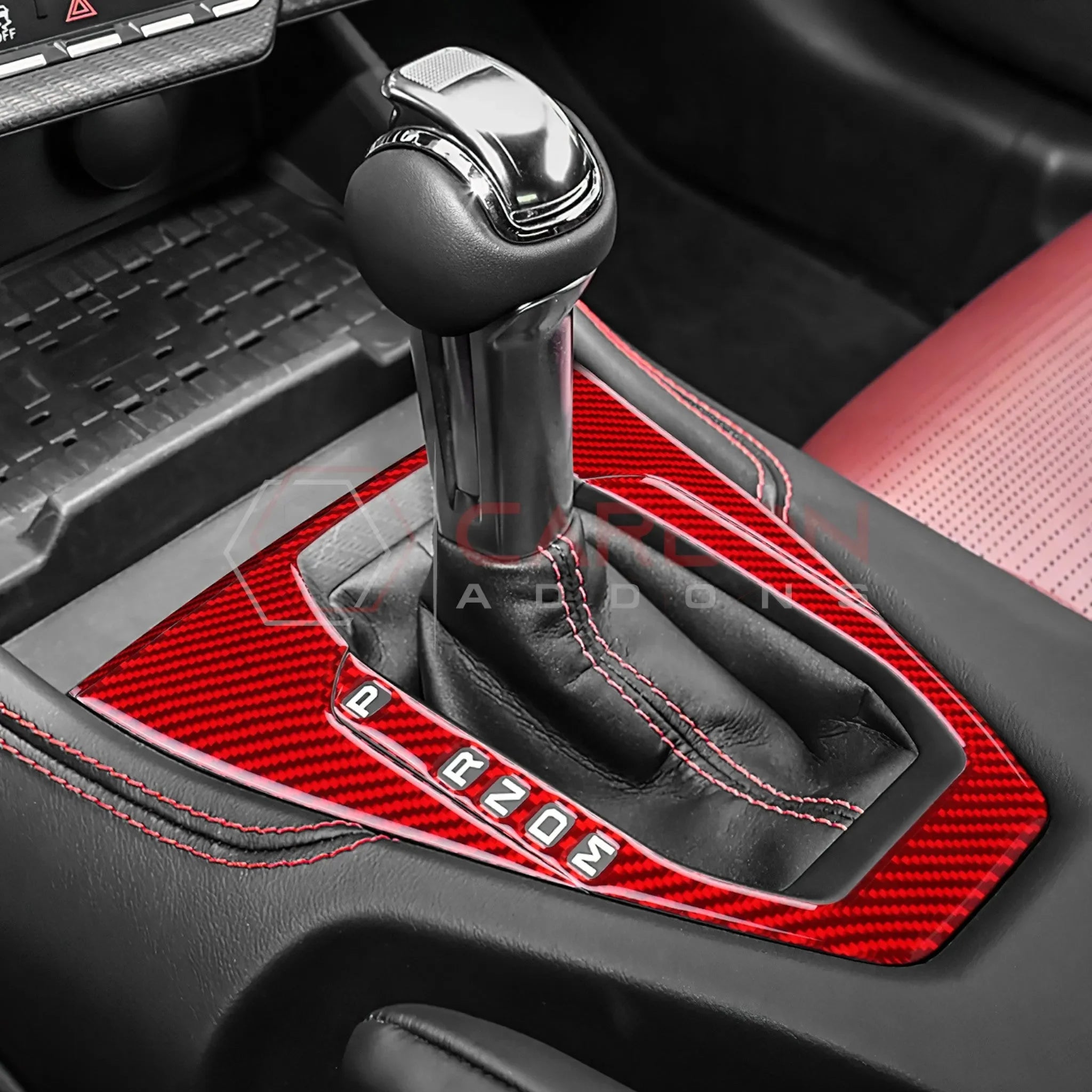 Real Carbon Fiber Gear Shifter Trim Overlay for 2024+ Ford Mustang