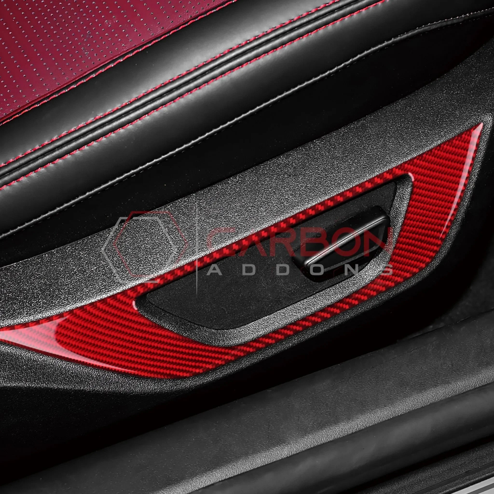 Real Carbon Fiber Seat Control Outer Trim Overlay for 2024+ Ford Mustang