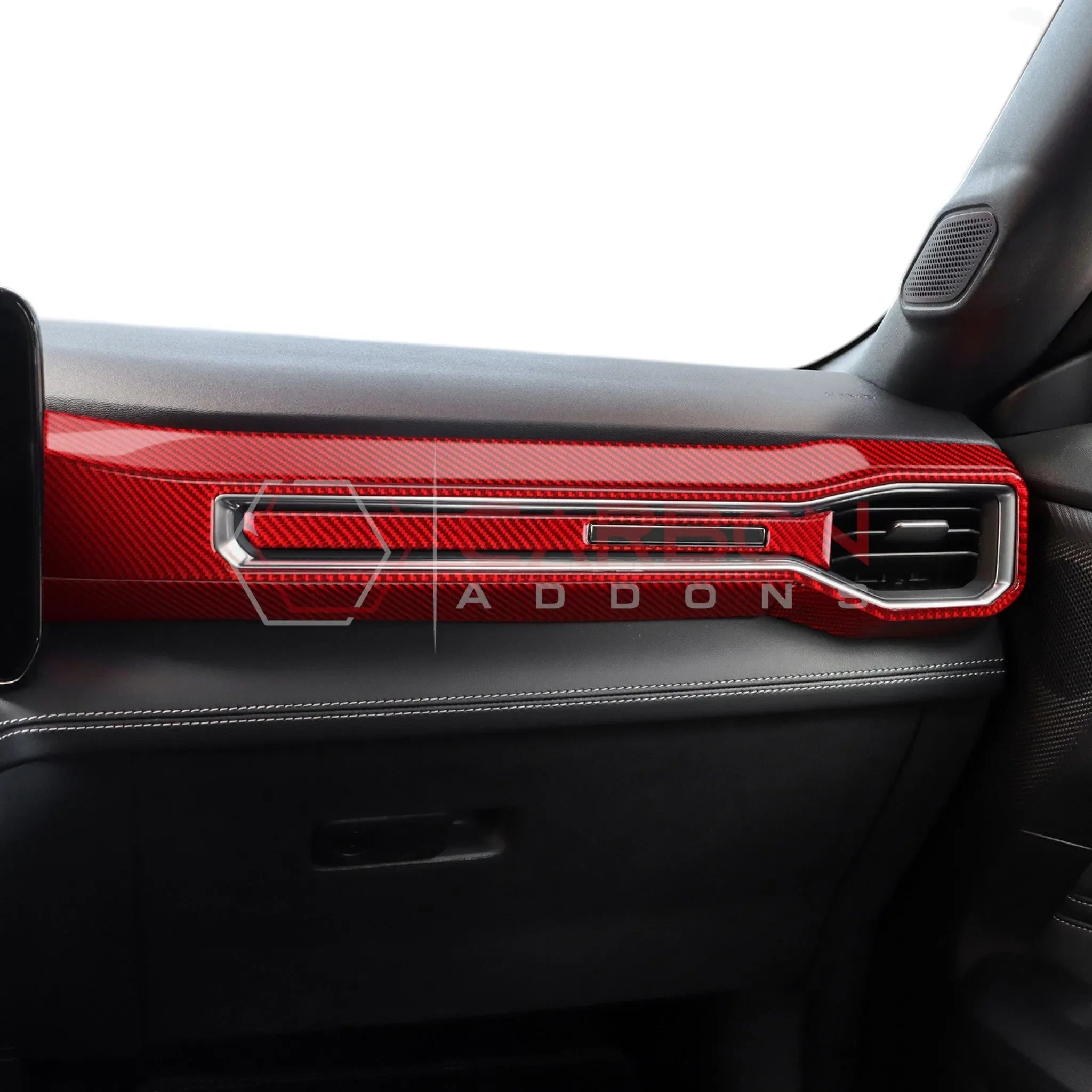 Real Carbon Fiber Passenger Side Dashboard Trim Overlays for 2024+ Ford Mustang