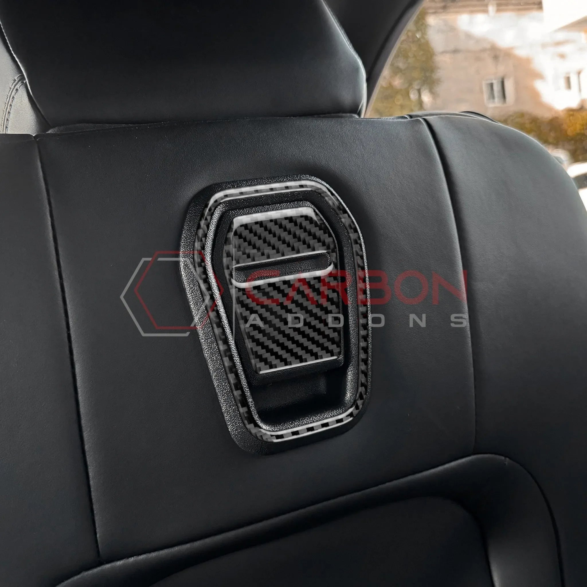 Real Carbon Fiber Front Seat Recliner Overlay for 2024+ Ford Mustang
