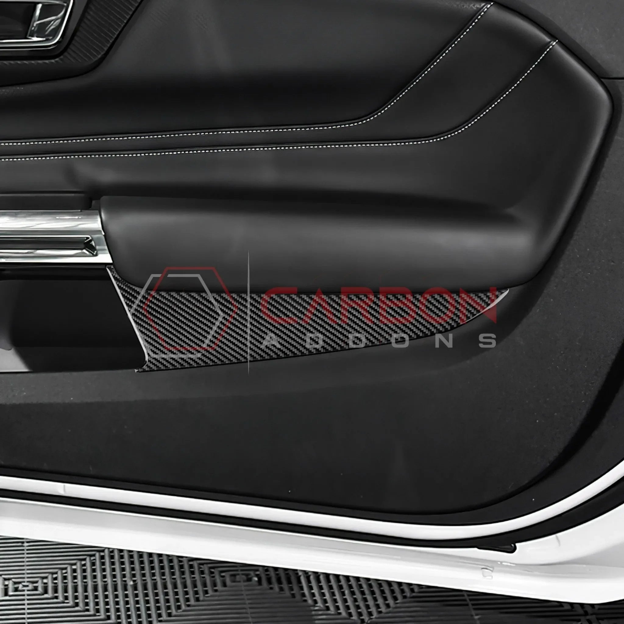 Real Carbon Fiber Lower Door Panel Trim Overlay for 2024+ Ford Mustang