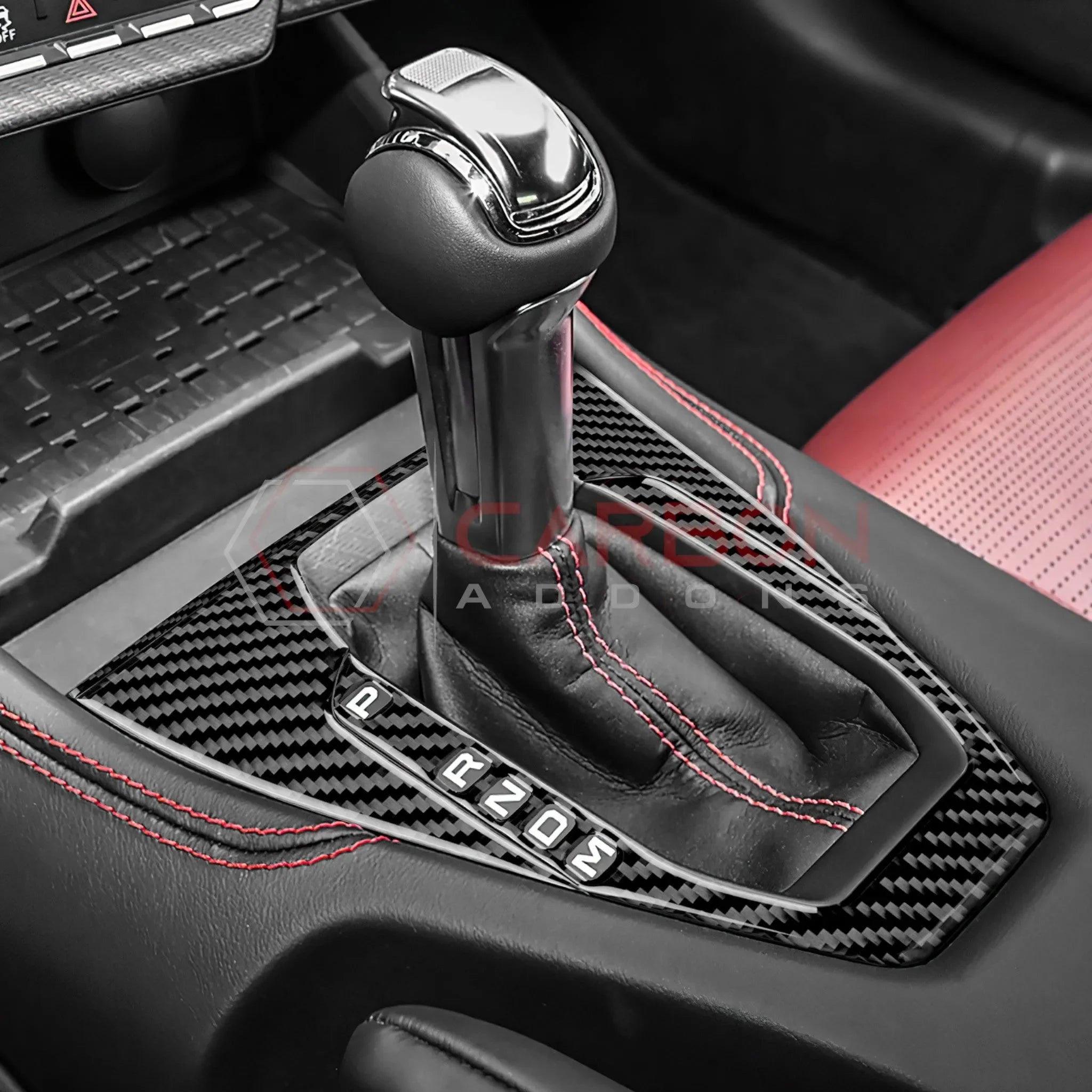 Real Carbon Fiber Gear Shifter Trim Overlay for 2024+ Ford Mustang