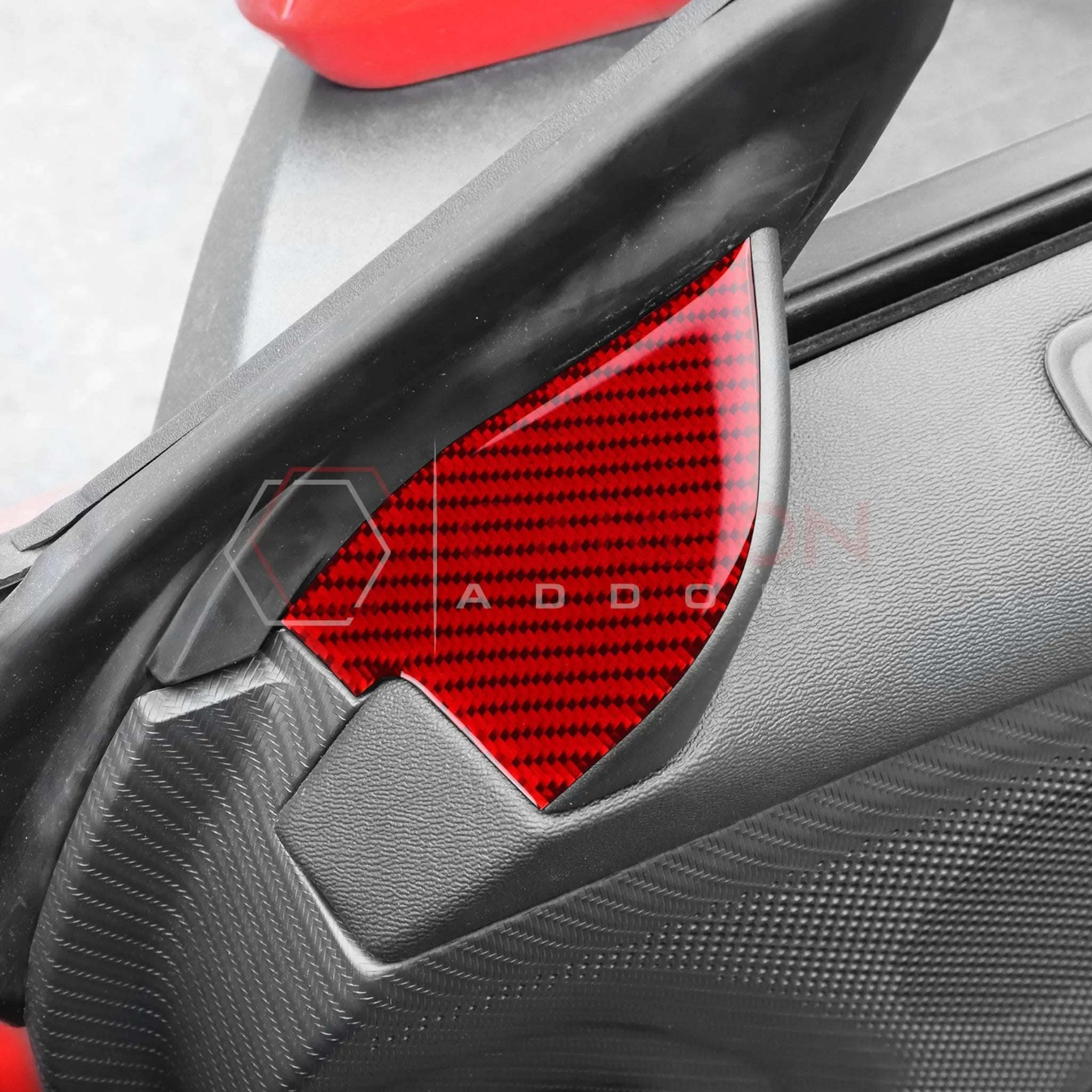 Real Carbon Fiber Door Jamb Triangle Trim Overlay for 2024+ Ford Mustang