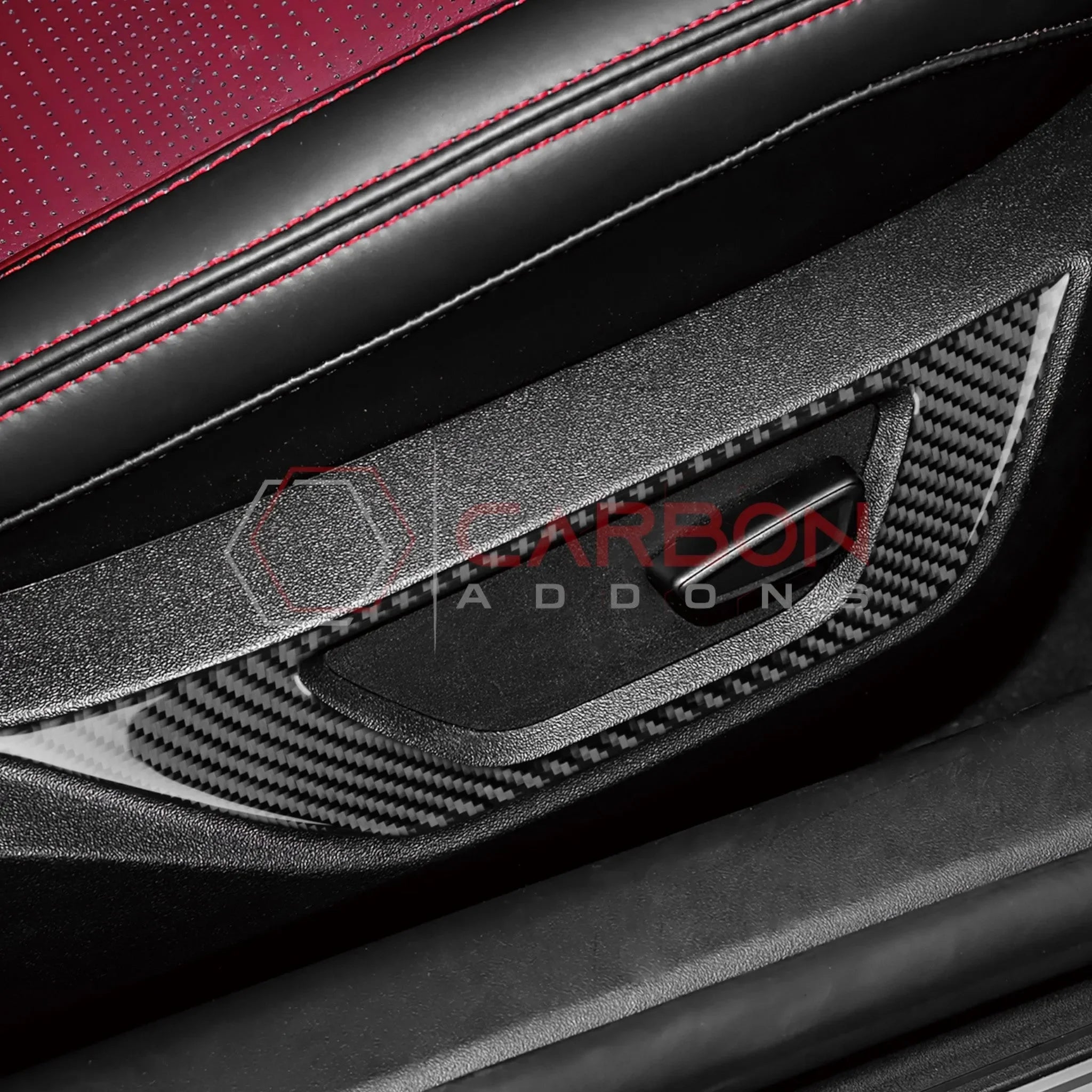 Real Carbon Fiber Seat Control Outer Trim Overlay for 2024+ Ford Mustang