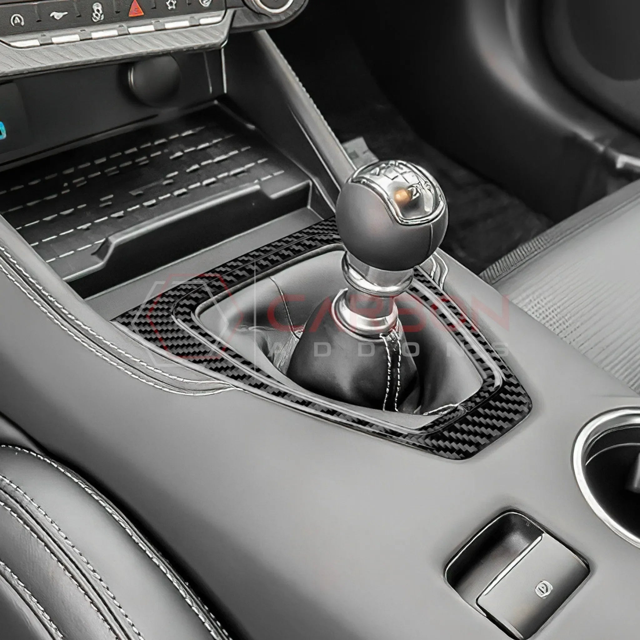 Real Carbon Fiber Gear Shifter Trim Overlay for 2024+ Ford Mustang