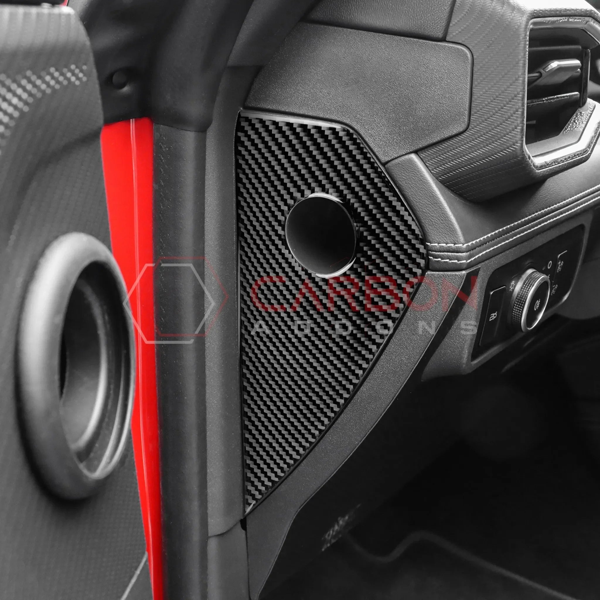 Real Carbon Fiber Dashboard Side Panel Trim Overlay for 2024+ Ford Mustang