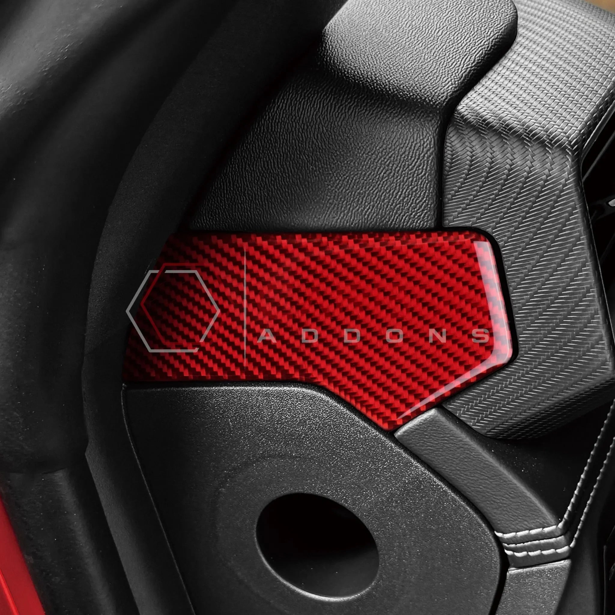 Real Carbon Fiber Upper Dashboard Side Panel Trim Overlay for 2024+ Ford Mustang