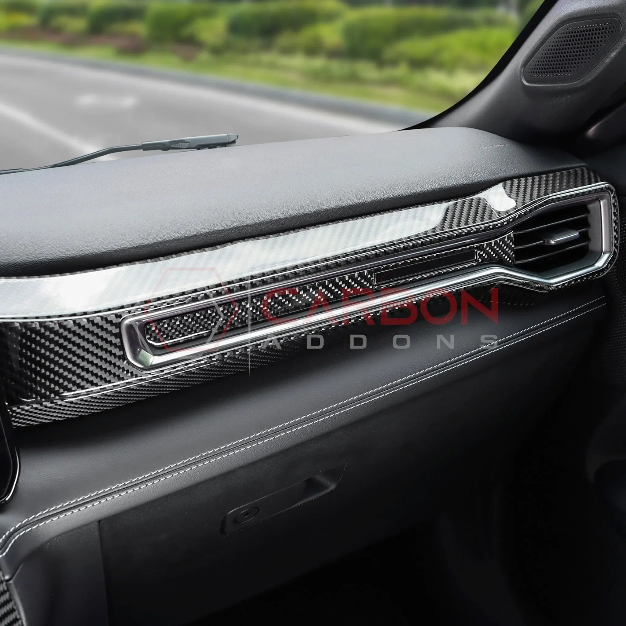 Real Carbon Fiber Passenger Side Dashboard Trim Overlays for 2024+ Ford Mustang
