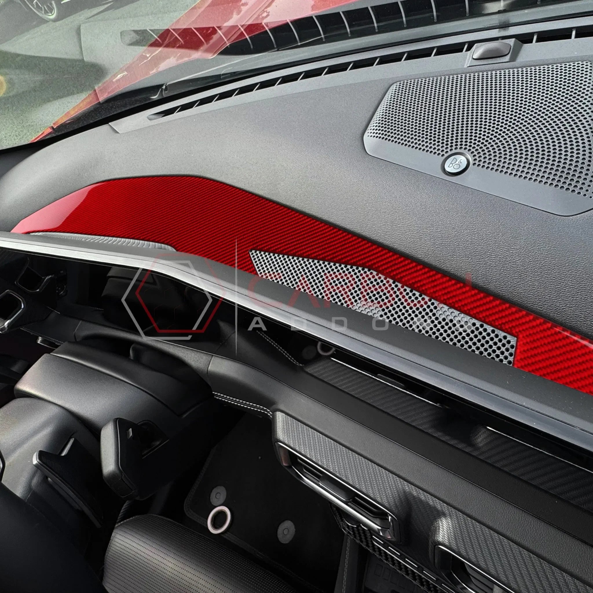 Real Carbon Fiber Dashboard Screen Surround Trim Overlay for 2024+ Ford Mustang