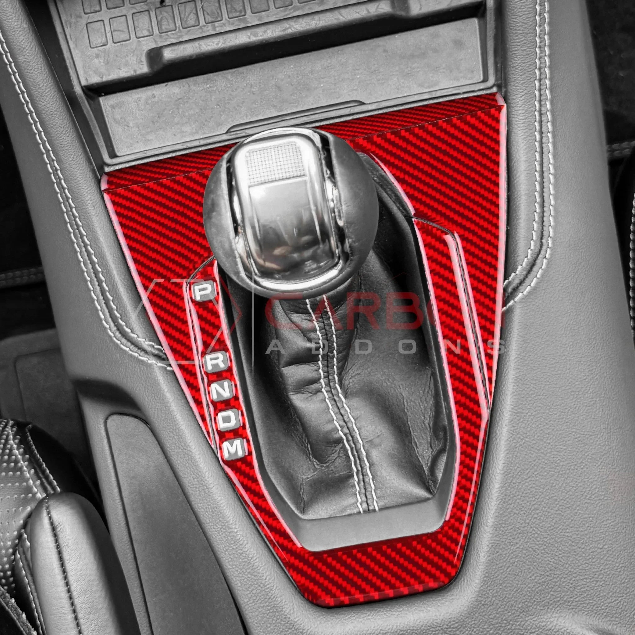 Real Carbon Fiber Gear Shifter Trim Overlay for 2024+ Ford Mustang