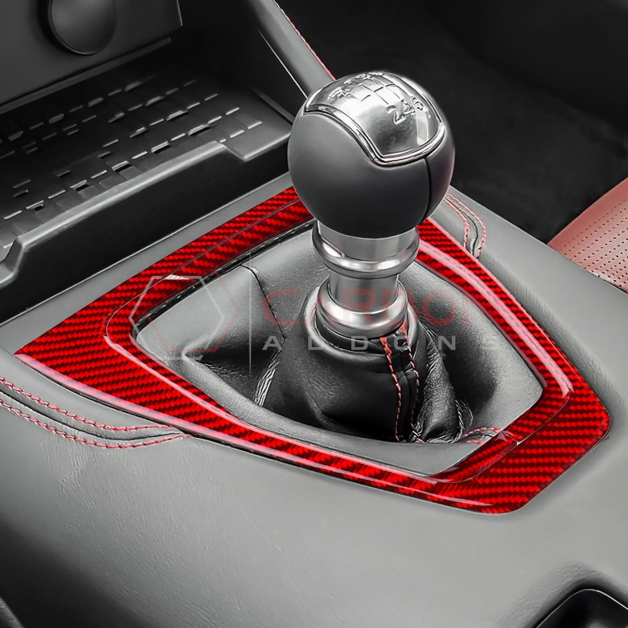 Real Carbon Fiber Gear Shifter Trim Overlay for 2024+ Ford Mustang
