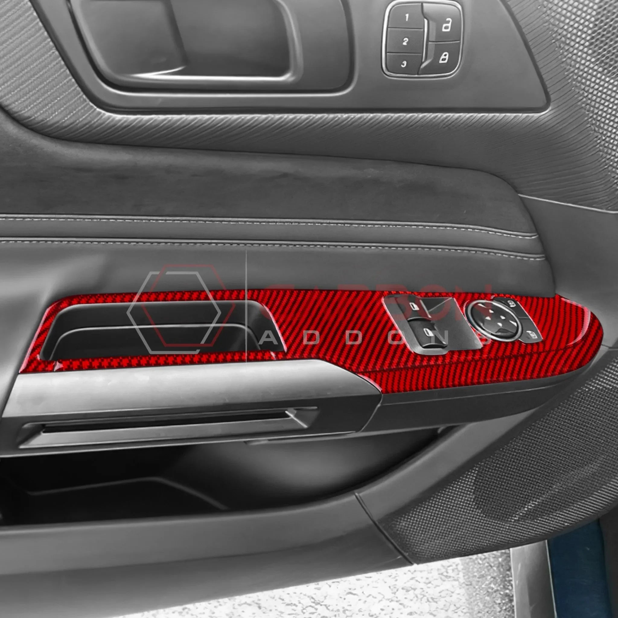 Real Carbon Fiber Window Switch Trim Overlay for 2024+ Ford Mustang
