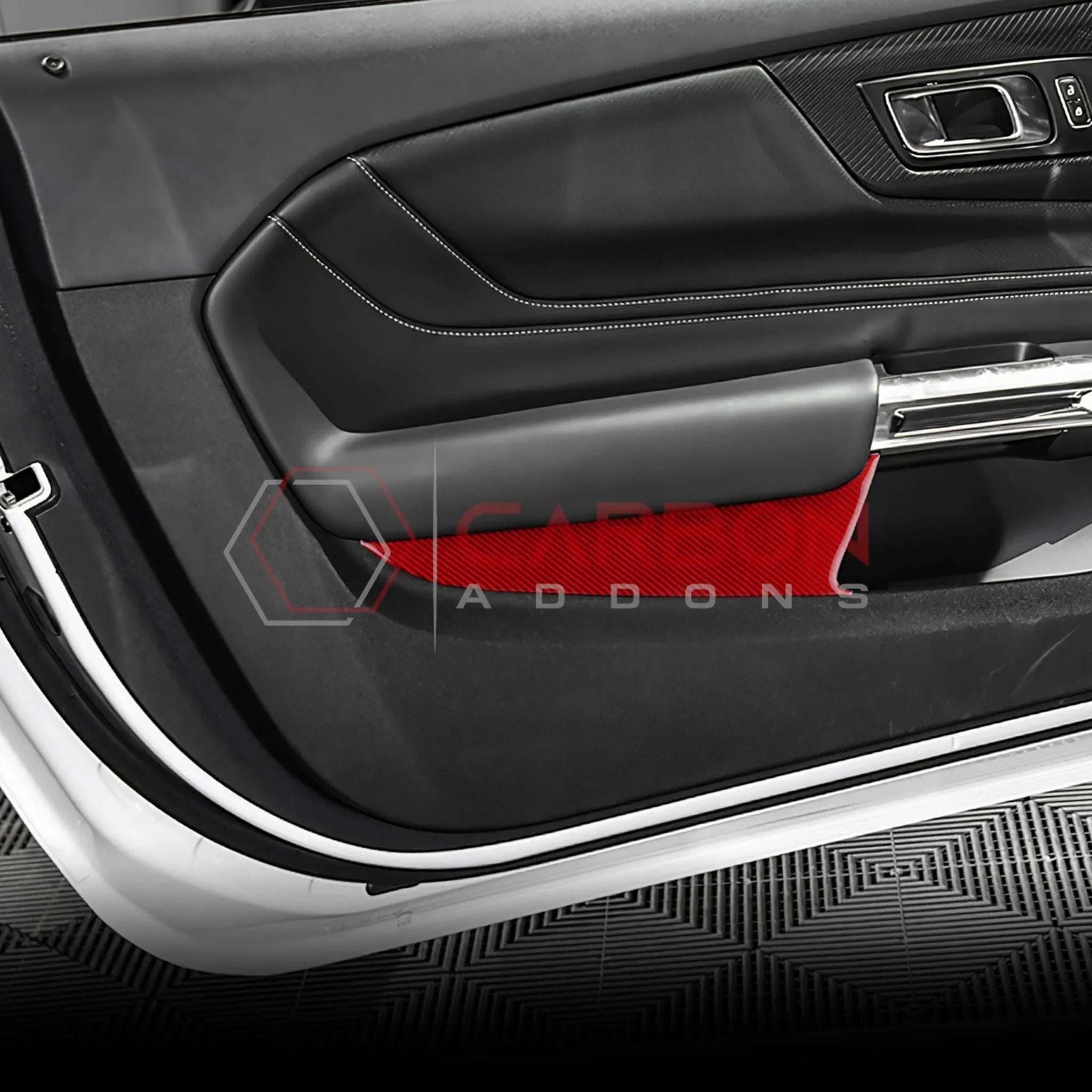 Real Carbon Fiber Lower Door Panel Trim Overlay for 2024+ Ford Mustang
