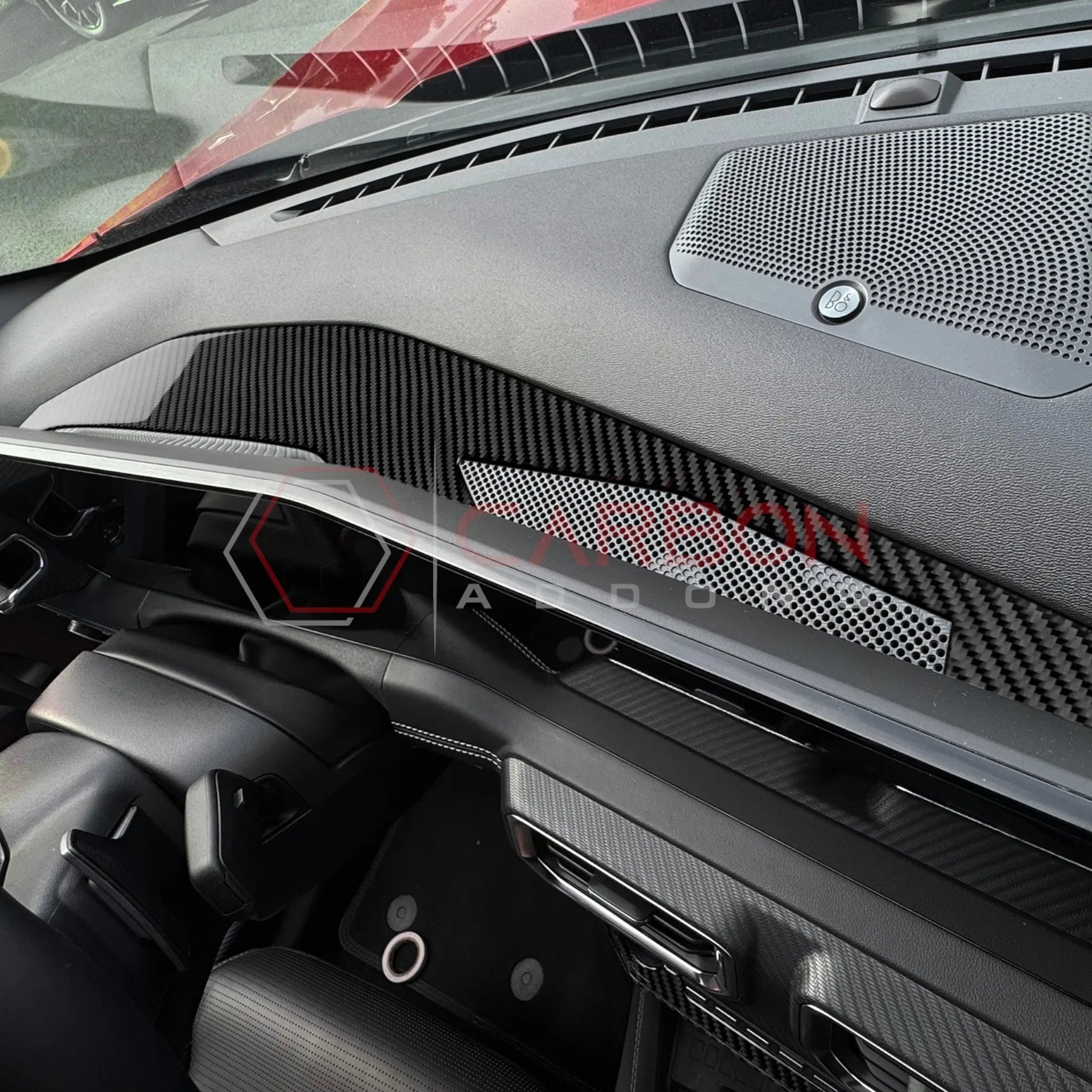 Real Carbon Fiber Dashboard Screen Surround Trim Overlay for 2024+ Ford Mustang