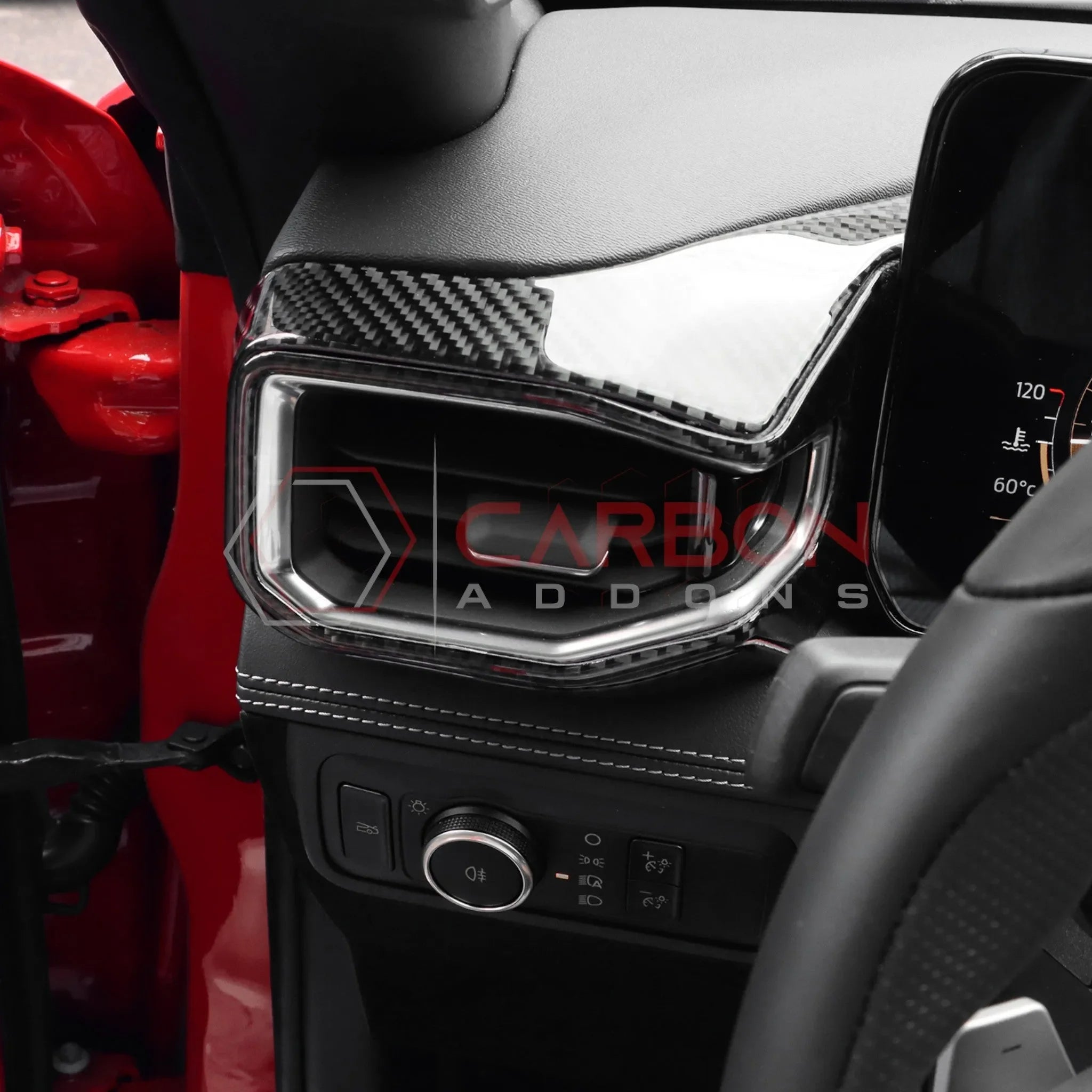 Real Carbon Fiber Driver Side Dashboard Trim Overlays for 2024+ Ford Mustang