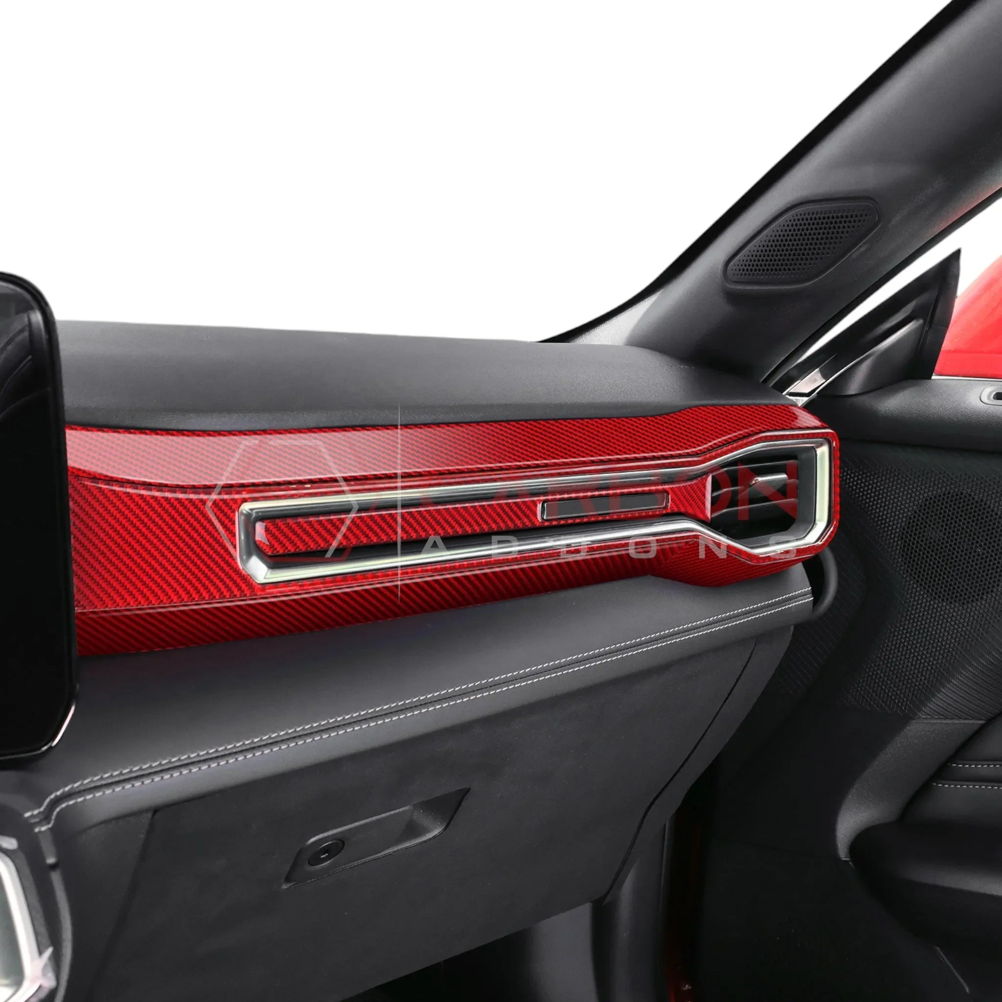 Real Carbon Fiber Passenger Side Dashboard Trim Overlays for 2024+ Ford Mustang
