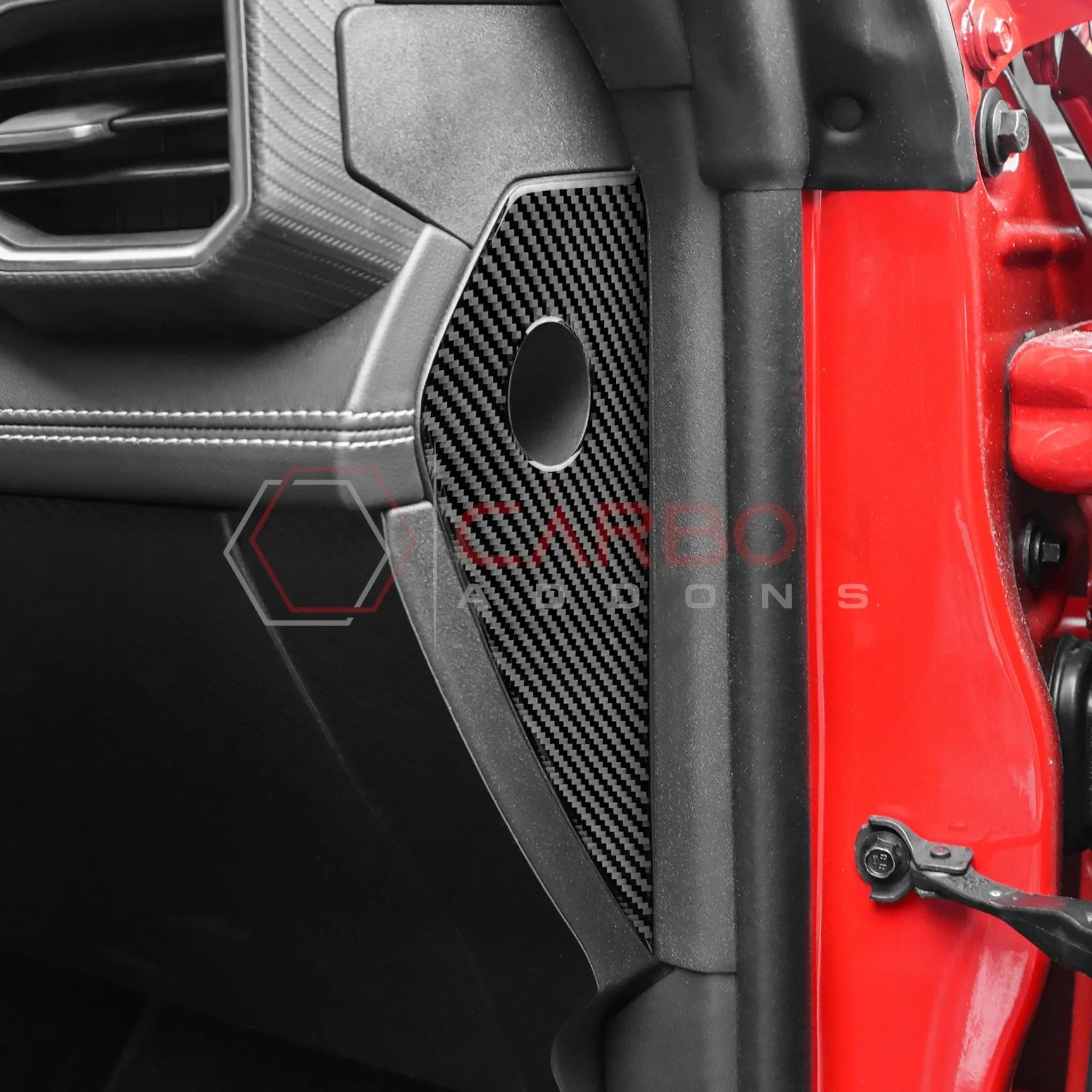 Real Carbon Fiber Dashboard Side Panel Trim Overlay for 2024+ Ford Mustang