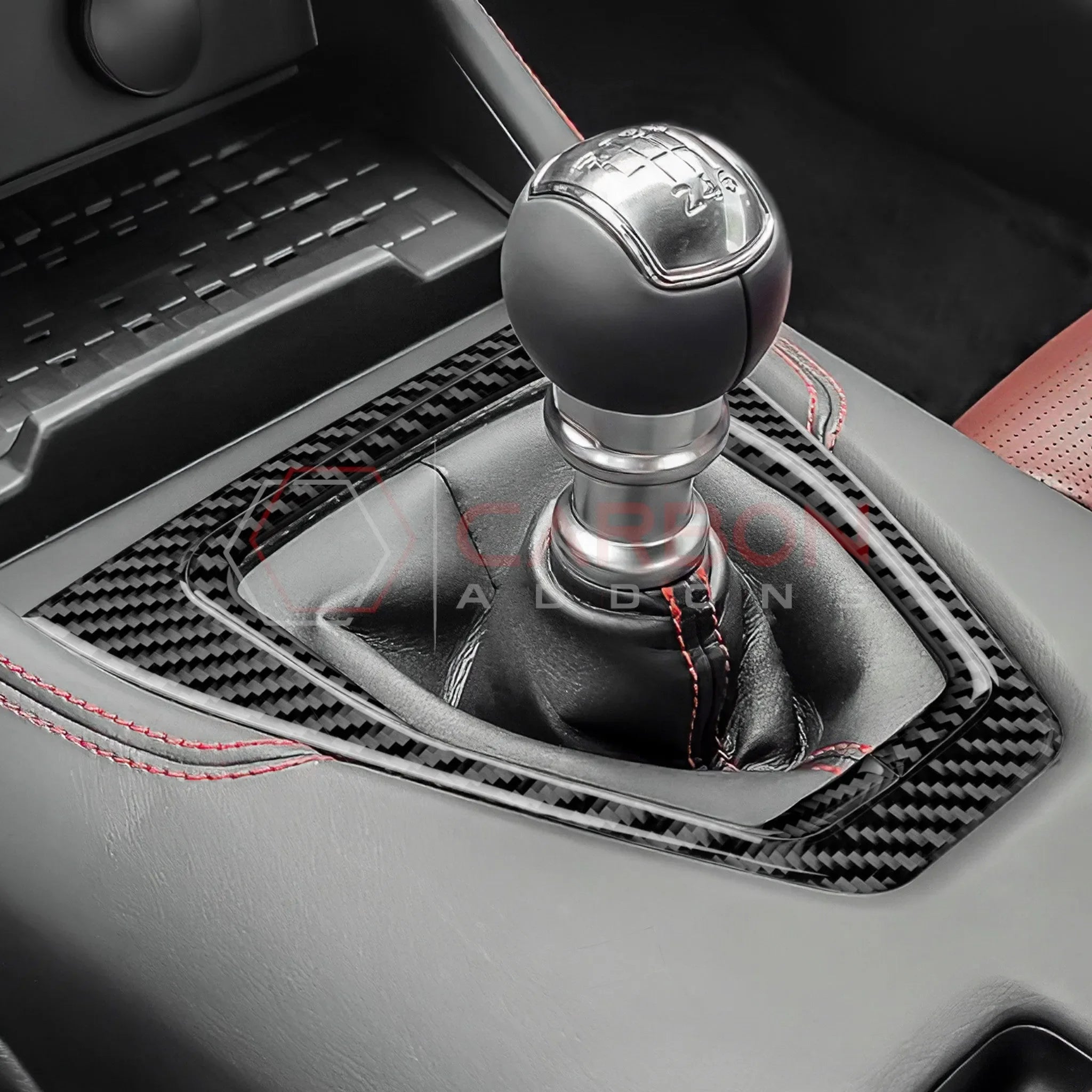 Real Carbon Fiber Gear Shifter Trim Overlay for 2024+ Ford Mustang