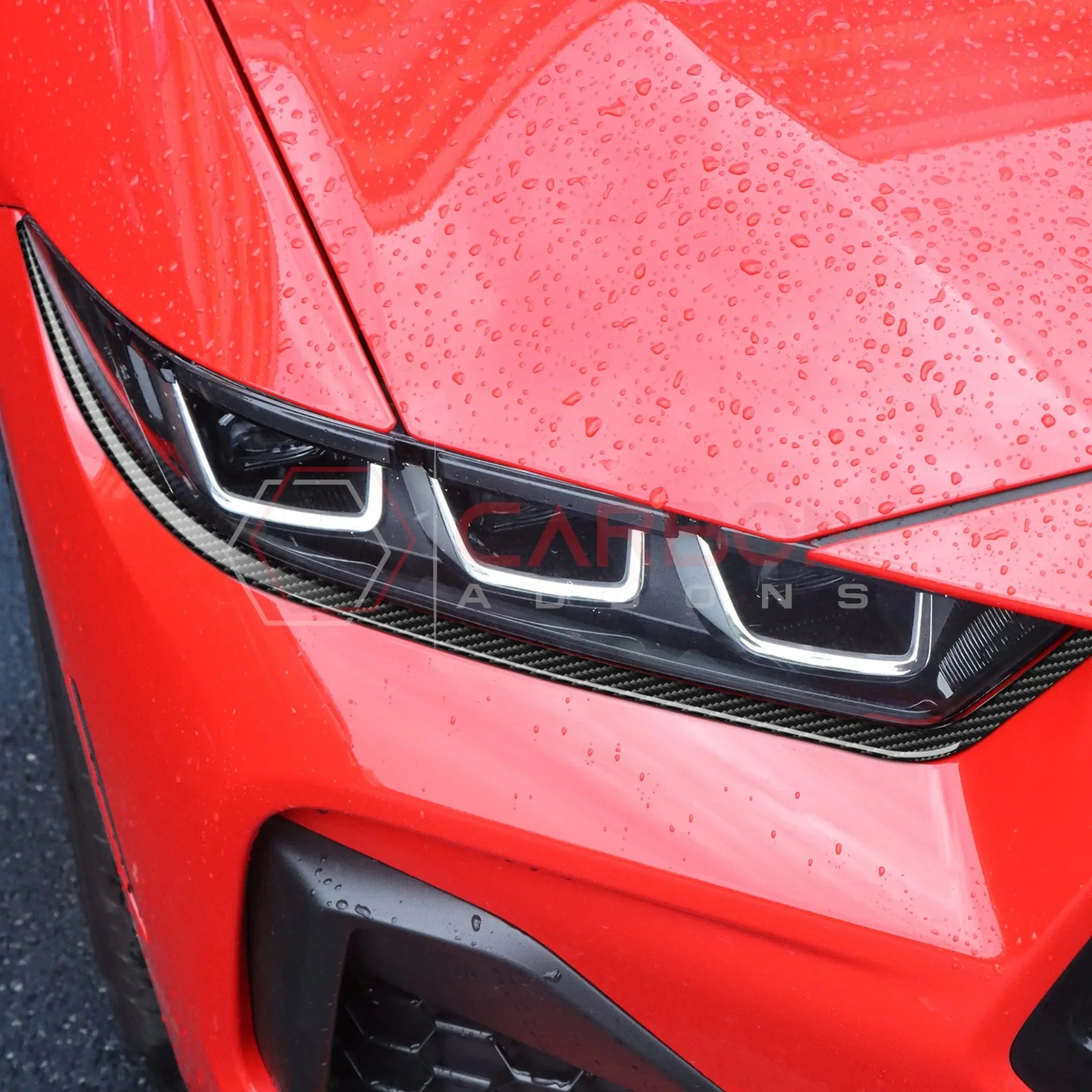 Real Carbon Fiber Headlight Decorative Strip Overlays for 2024+ Ford Mustang