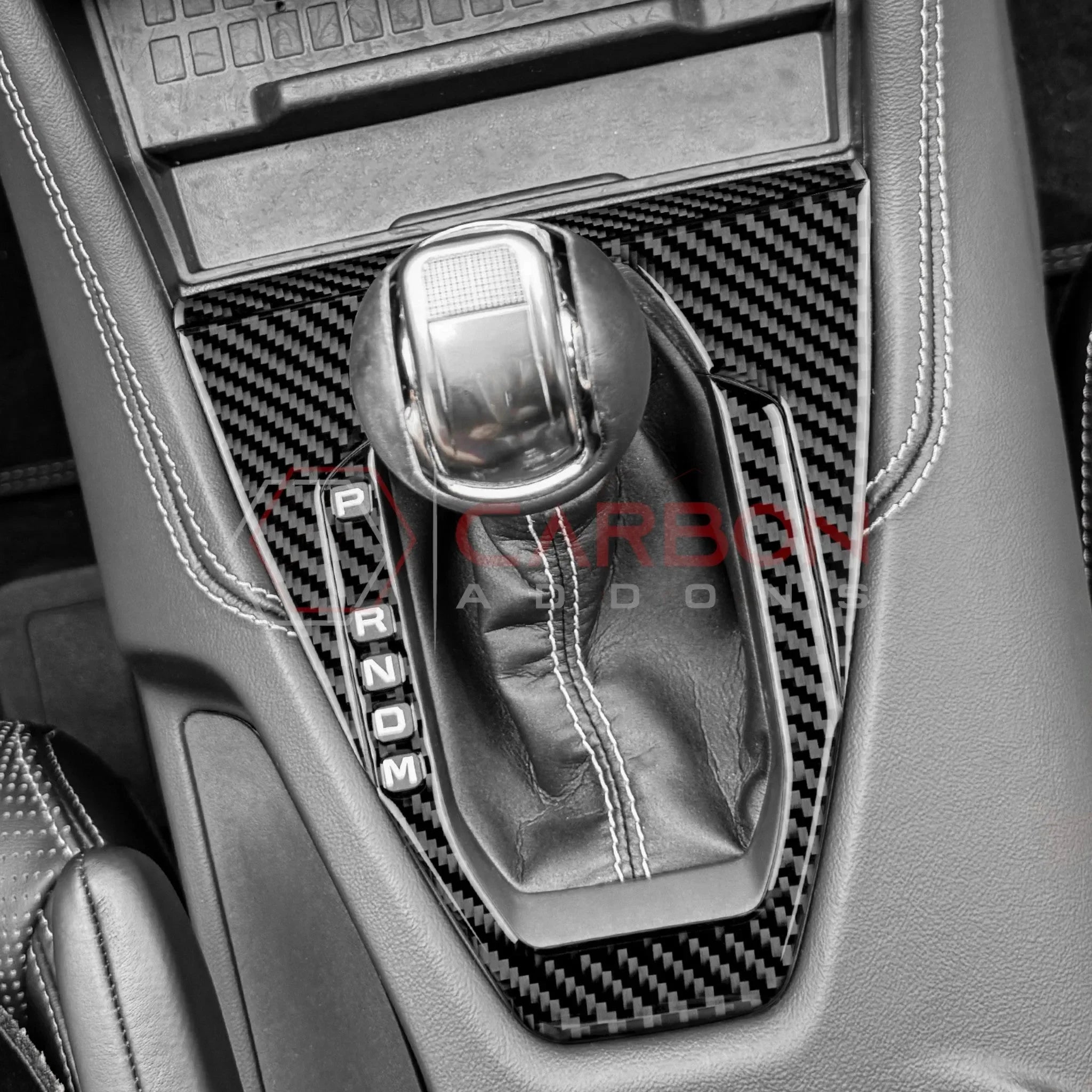 Real Carbon Fiber Gear Shifter Trim Overlay for 2024+ Ford Mustang