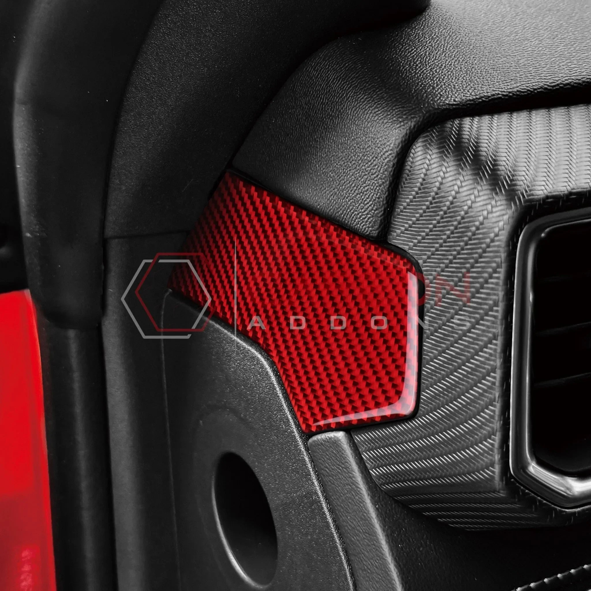 Real Carbon Fiber Upper Dashboard Side Panel Trim Overlay for 2024+ Ford Mustang