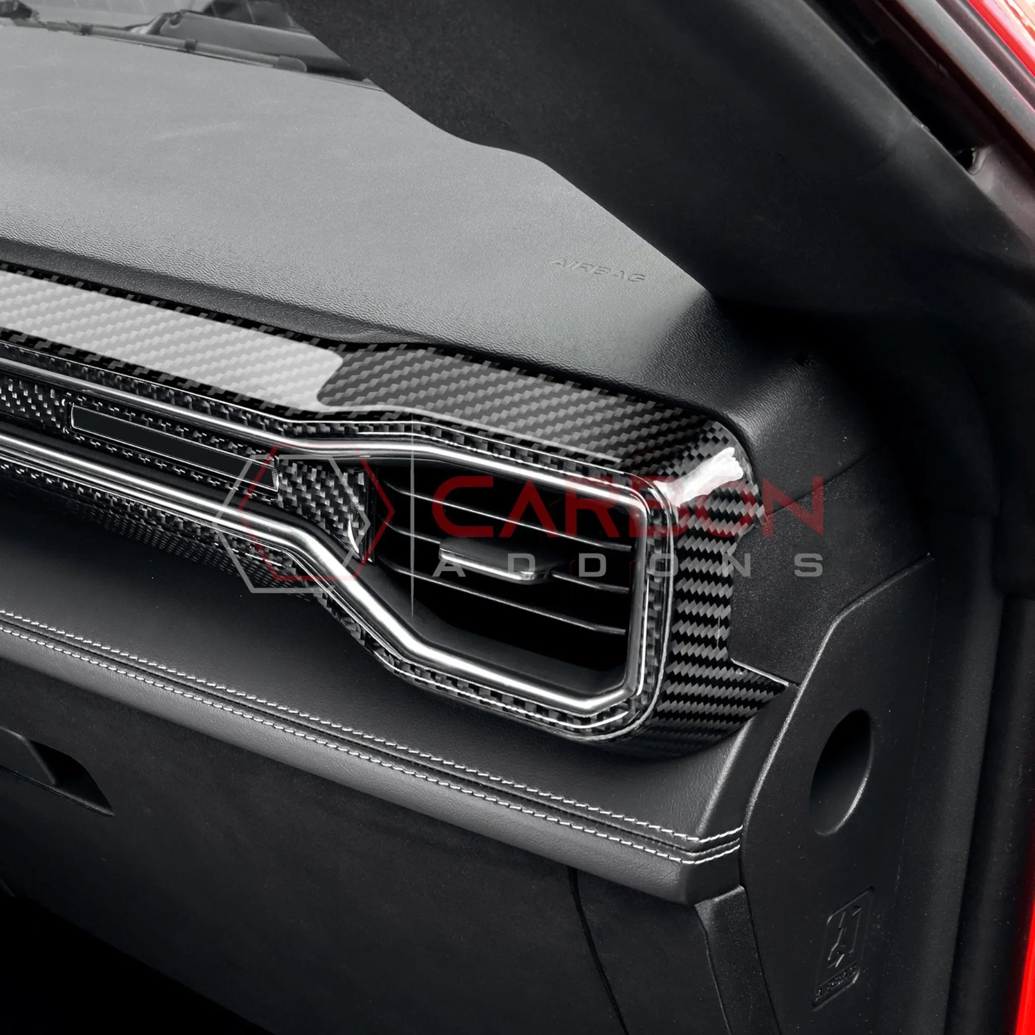 Real Carbon Fiber Passenger Side Dashboard Trim Overlays for 2024+ Ford Mustang