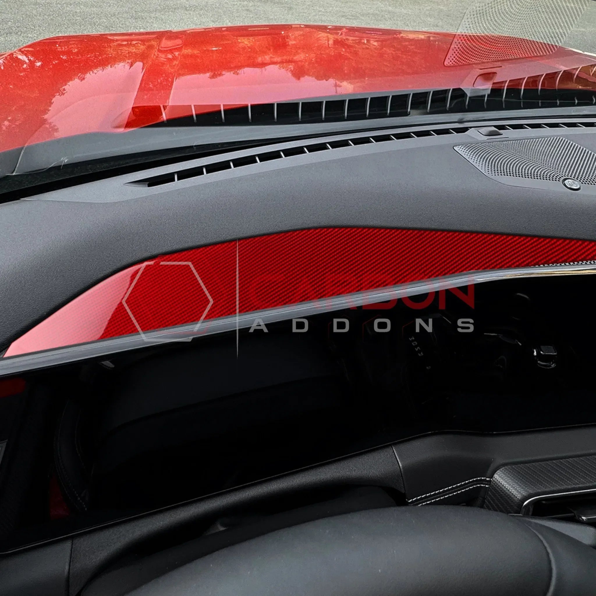 Real Carbon Fiber Dashboard Screen Surround Trim Overlay for 2024+ Ford Mustang
