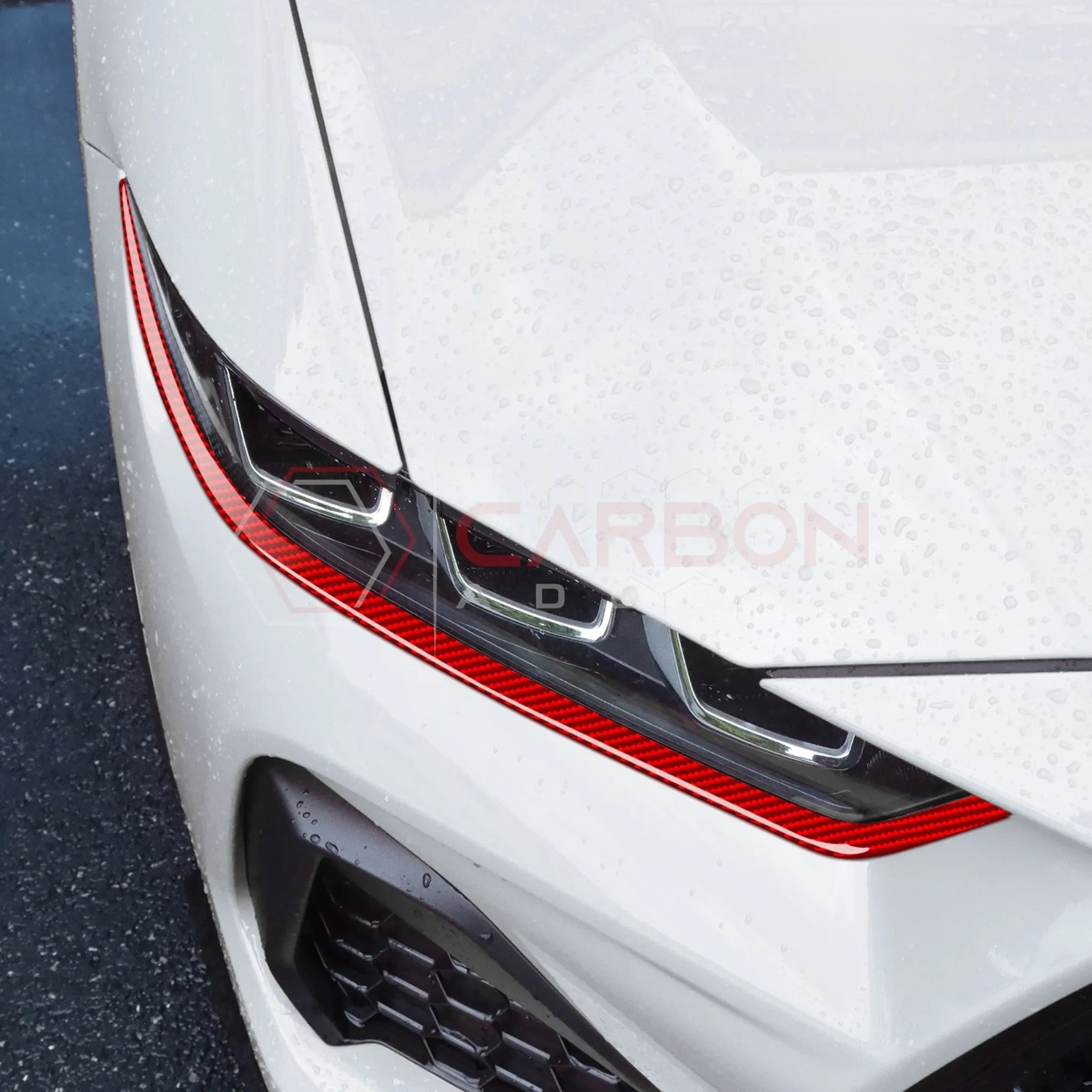 Real Carbon Fiber Headlight Decorative Strip Overlays for 2024+ Ford Mustang