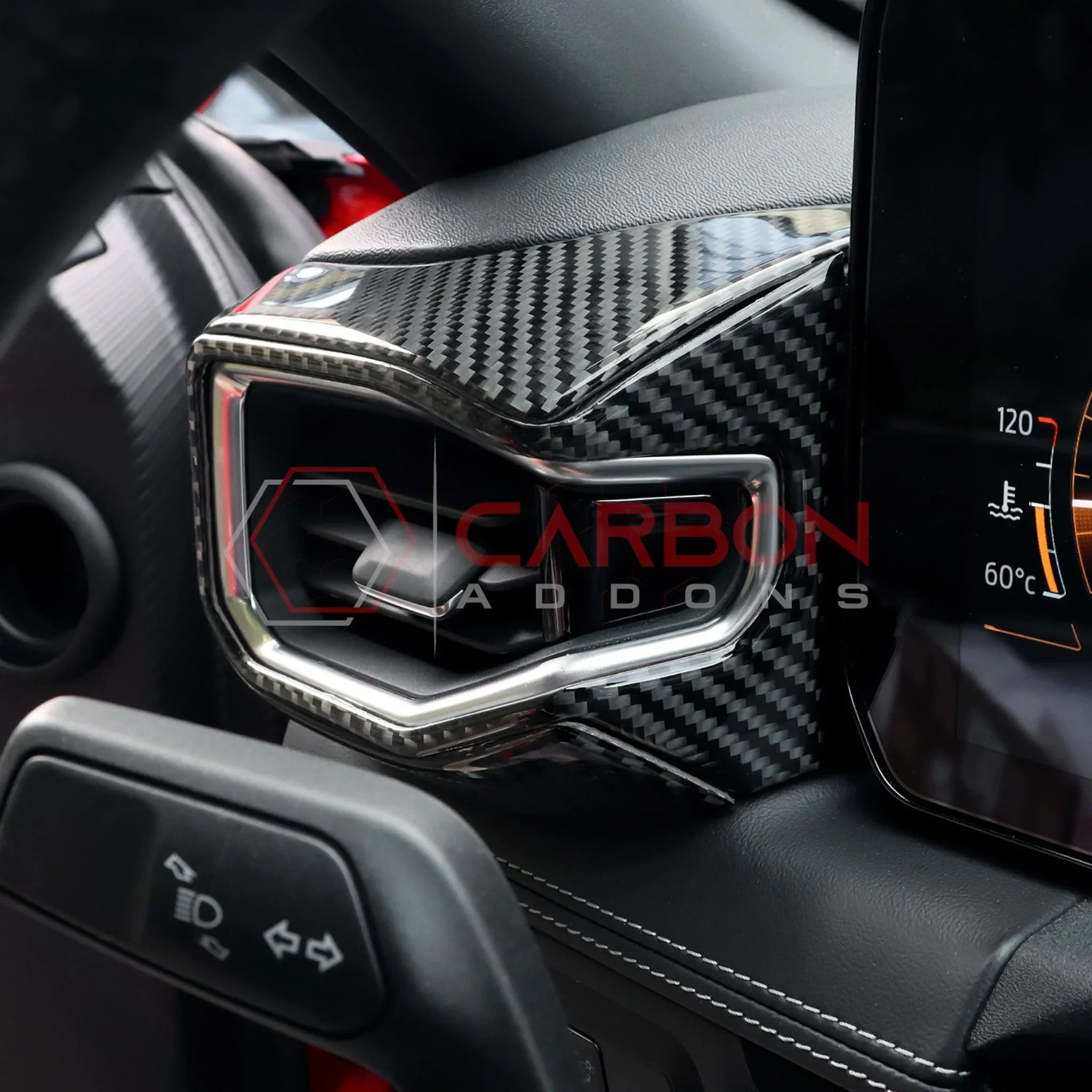 Real Carbon Fiber Driver Side Dashboard Trim Overlays for 2024+ Ford Mustang