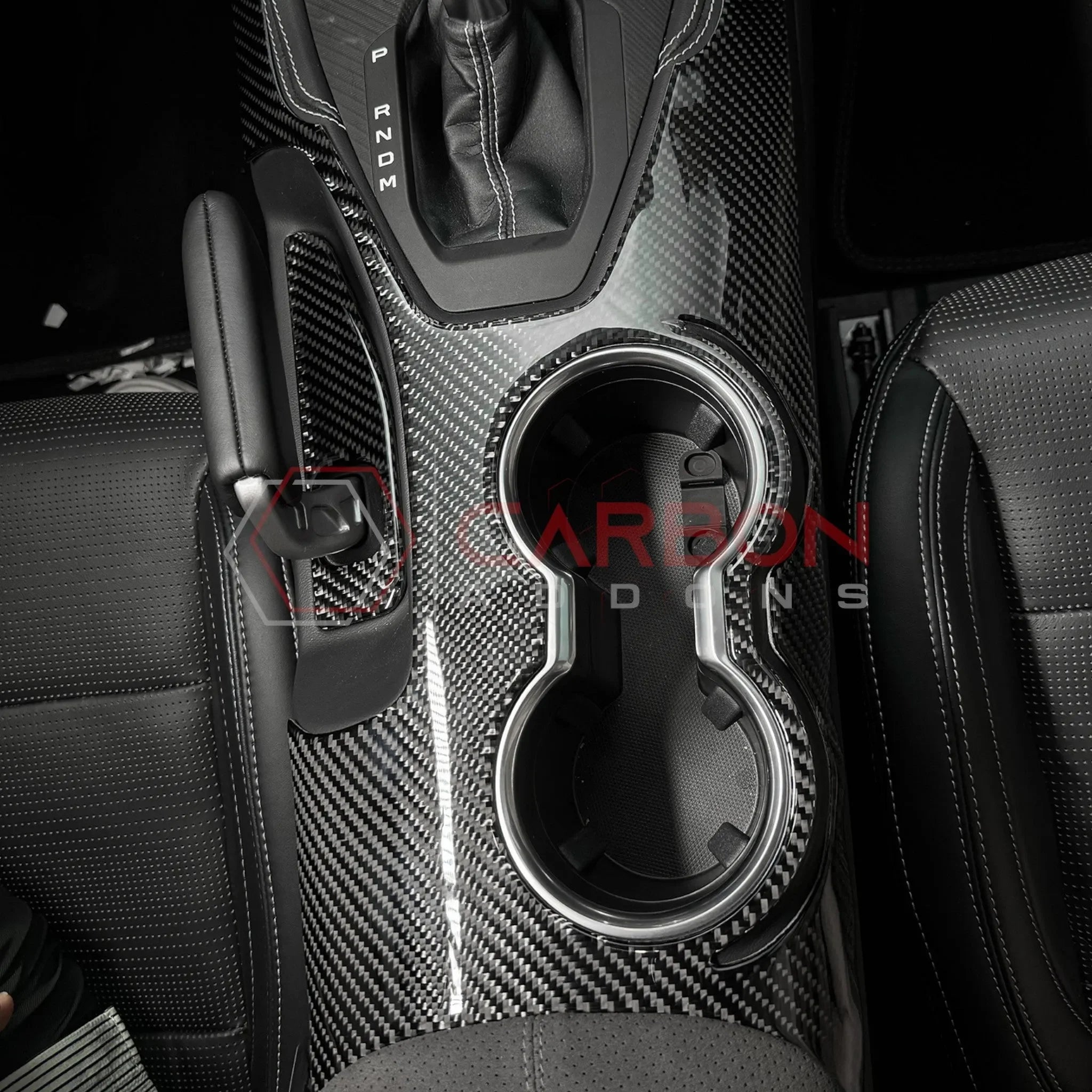 Real Carbon Fiber Center Console Overlay for 2024+ Ford Mustang