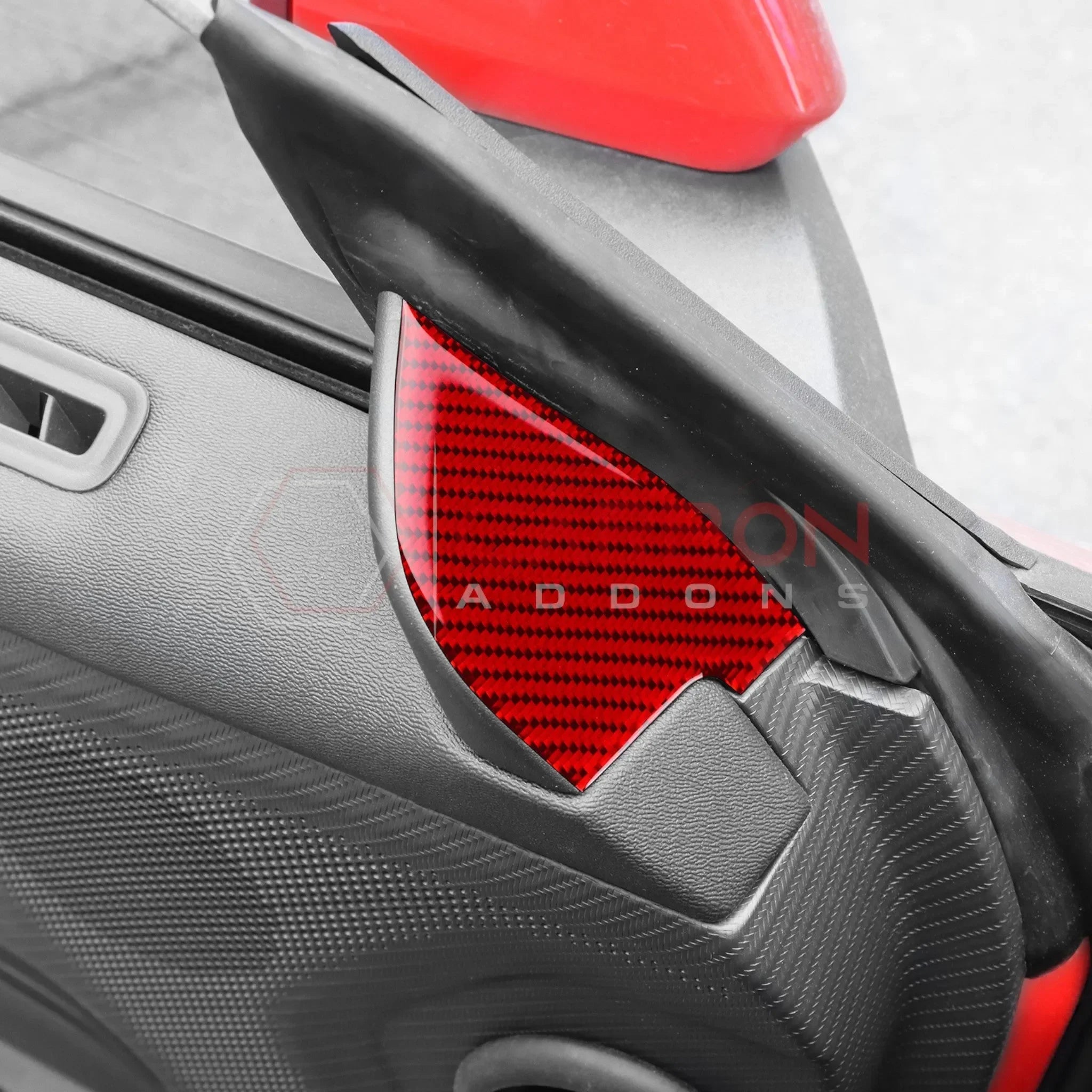 Real Carbon Fiber Door Jamb Triangle Trim Overlay for 2024+ Ford Mustang