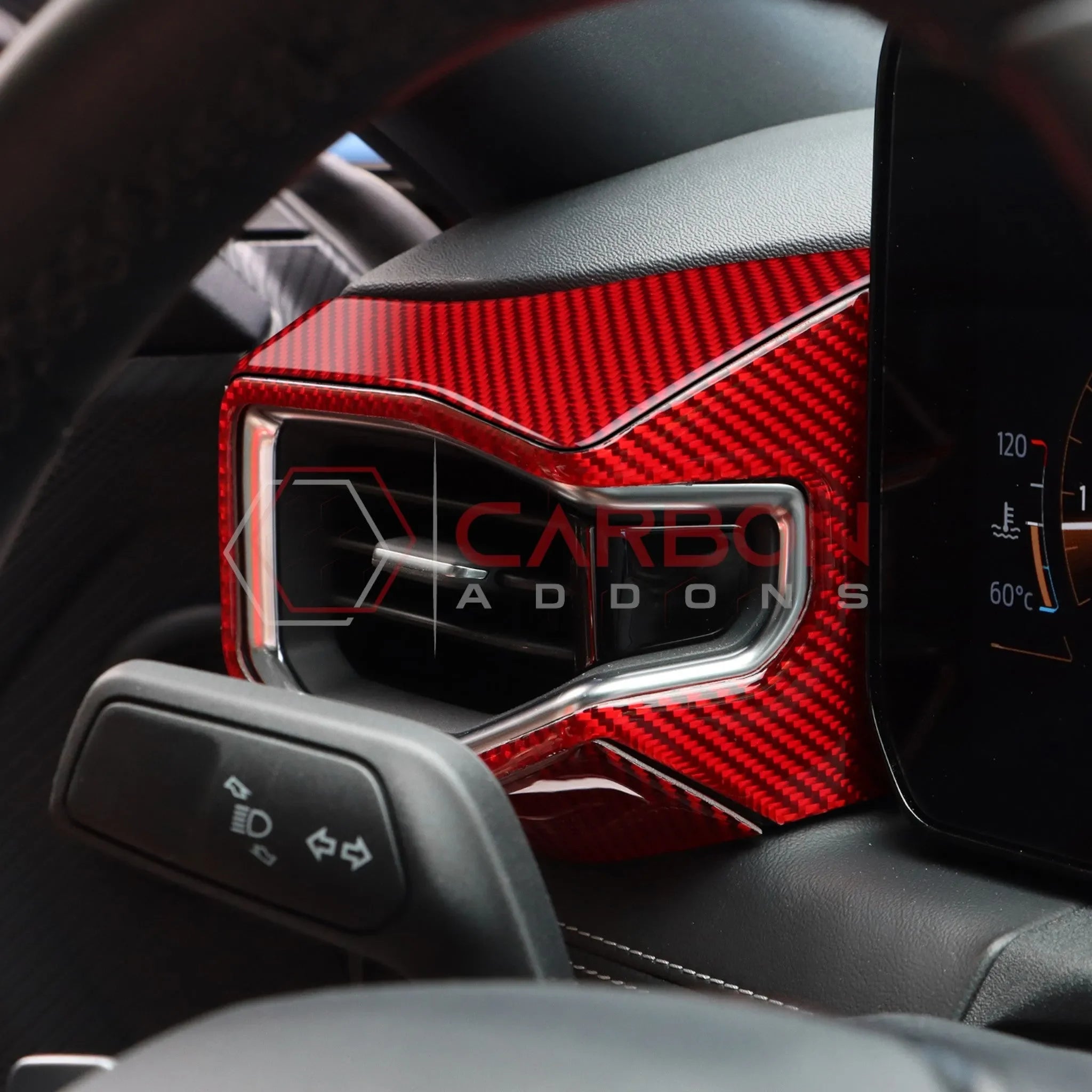 Real Carbon Fiber Driver Side Dashboard Trim Overlays for 2024+ Ford Mustang