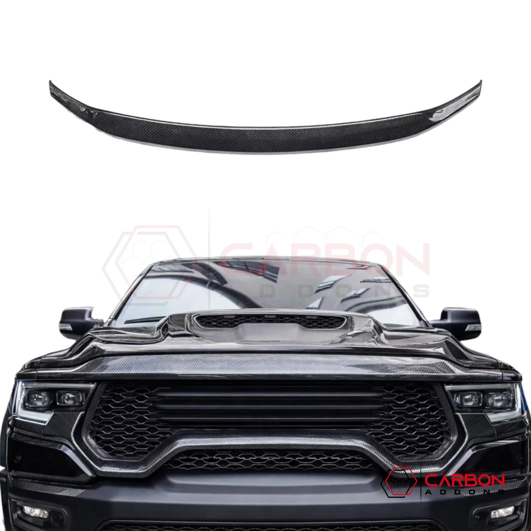 2021+ RAM TRX Real Carbon Fiber Upper Grille Cover