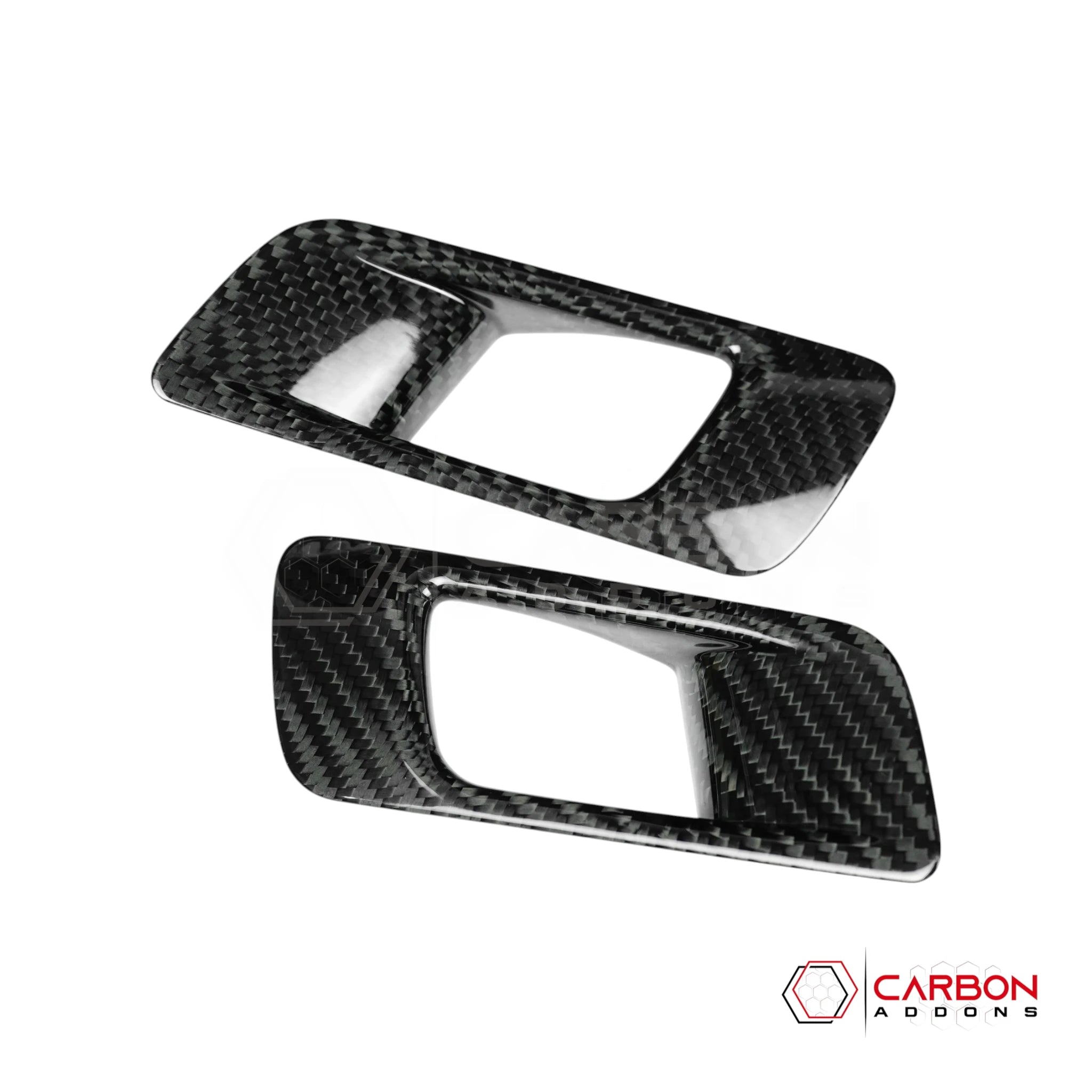 Real Carbon Fiber Interior Door Handle Chrome Delete Covers for 2024+ Ford Mustang