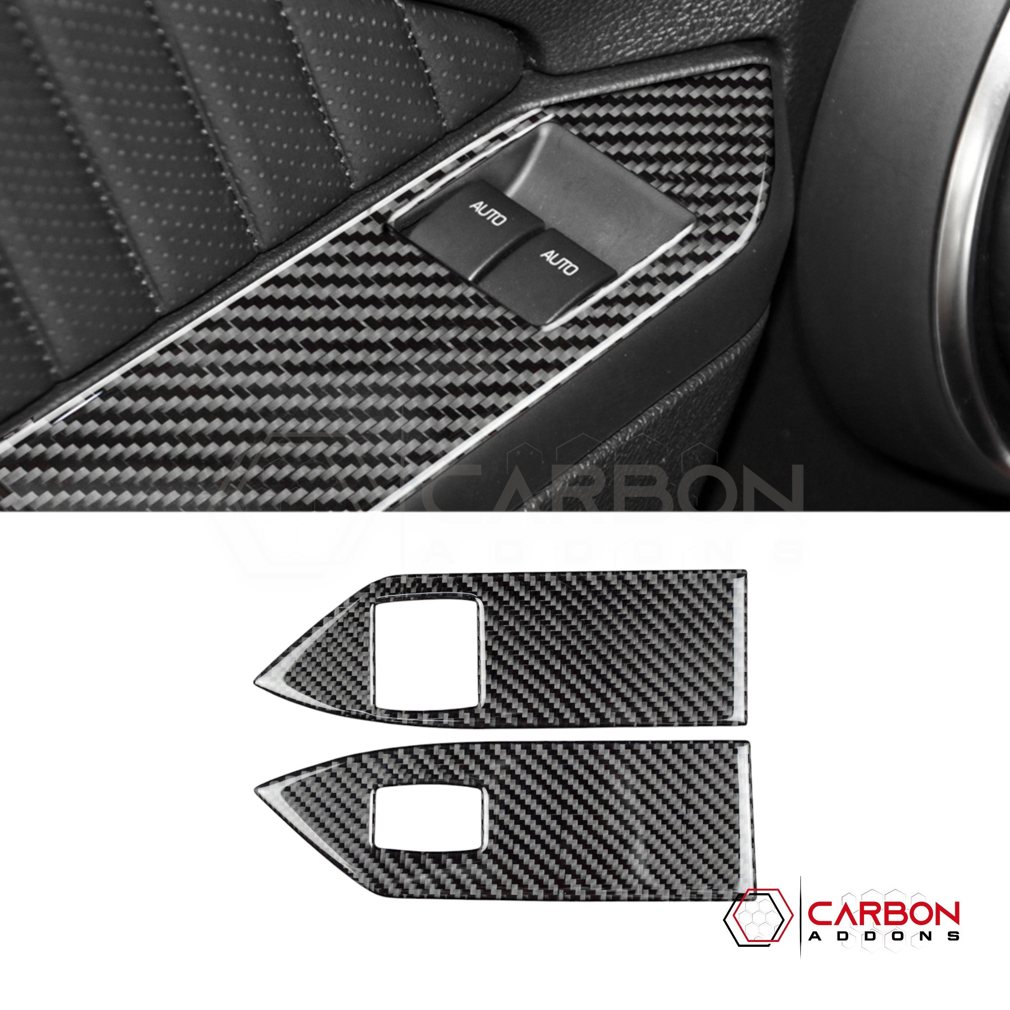 Real Carbon Fiber Window Switch Trim Overlay | Mustang 2005-2009