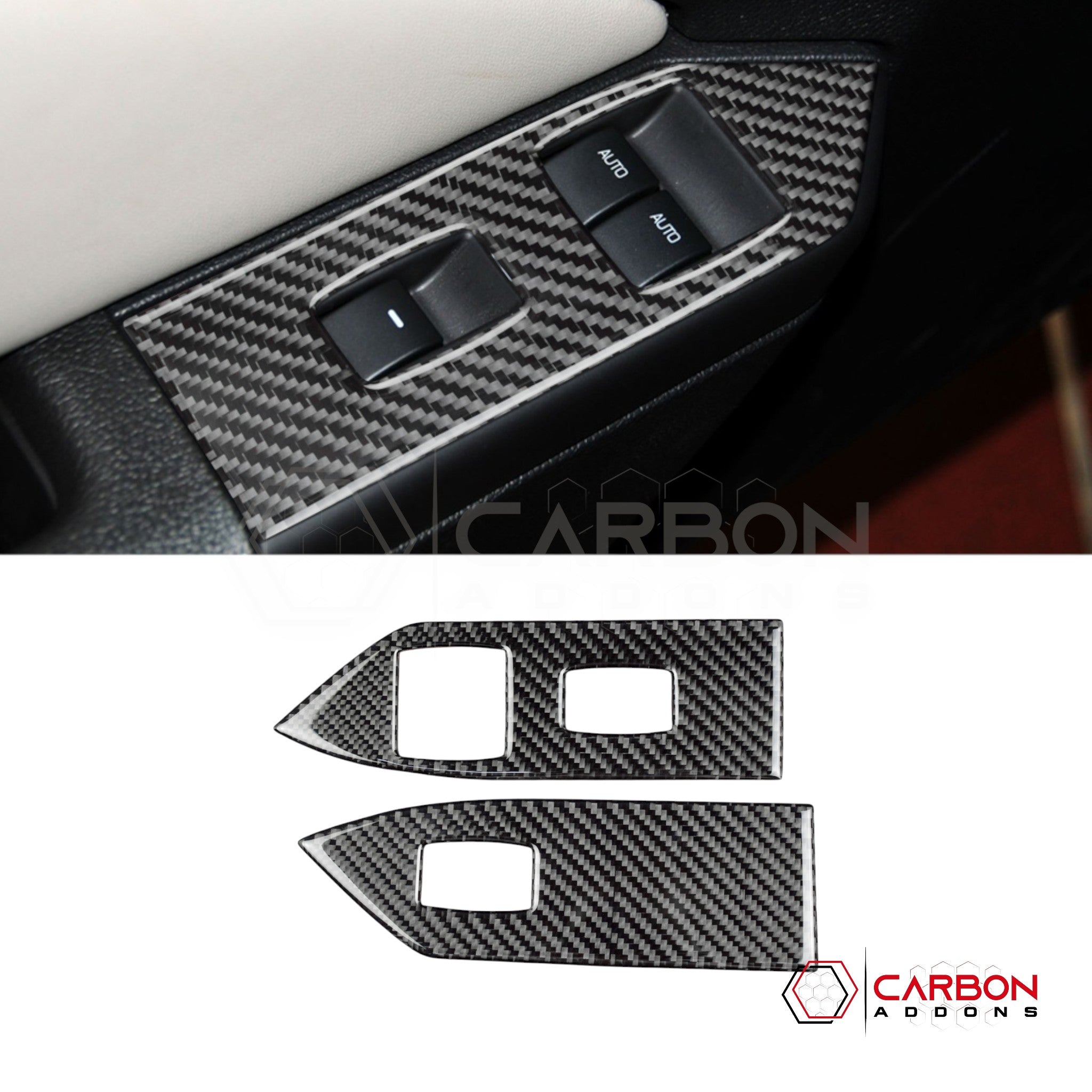 Real Carbon Fiber Window Switch Trim Overlay | Mustang 2005-2009
