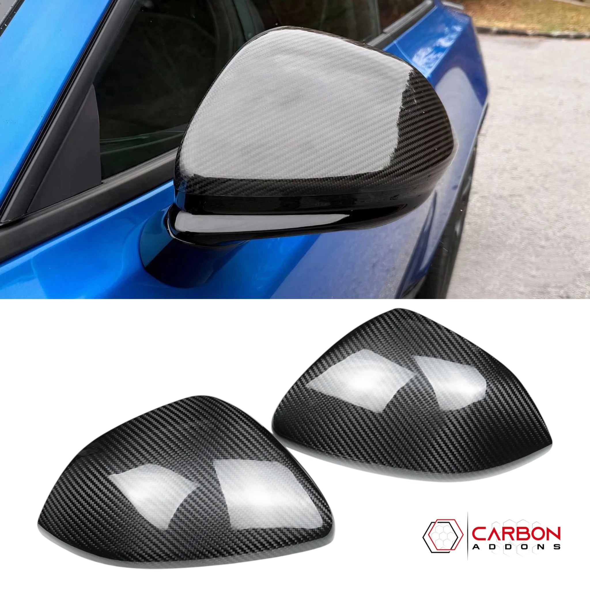 2024+ Dodge Charger Real Carbon Fiber Exterior Mirror Cap Covers
